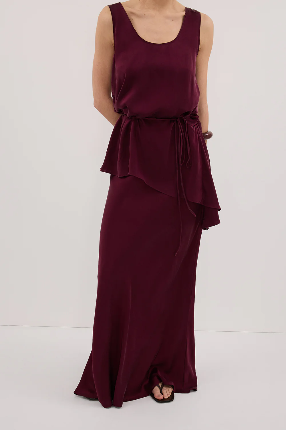 COLETTE MERLOT SILK MAXI SKIRT - Image 2