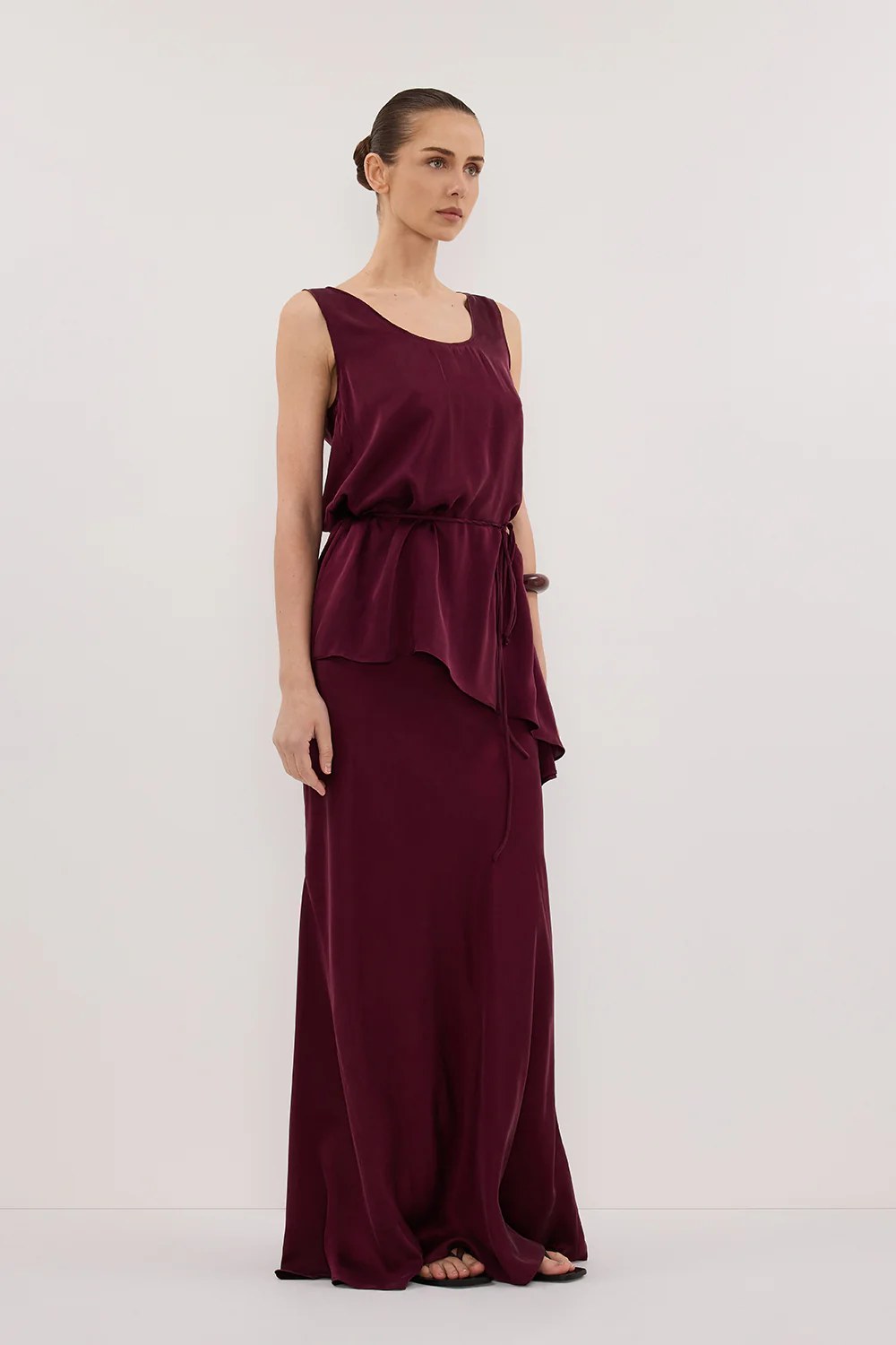 COLETTE MERLOT SILK MAXI SKIRT - Image 3