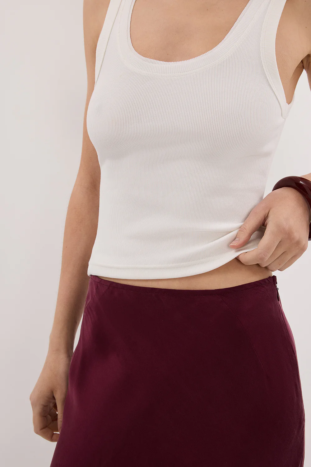 COLETTE MERLOT SILK MAXI SKIRT - Image 5
