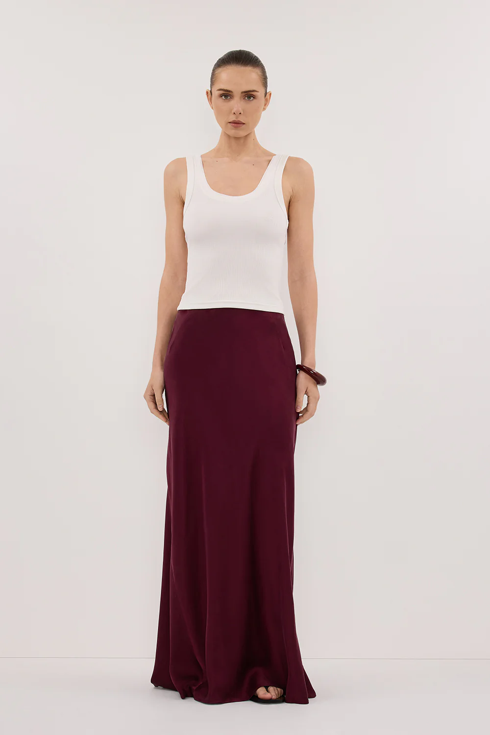 COLETTE MERLOT SILK MAXI SKIRT - Image 6