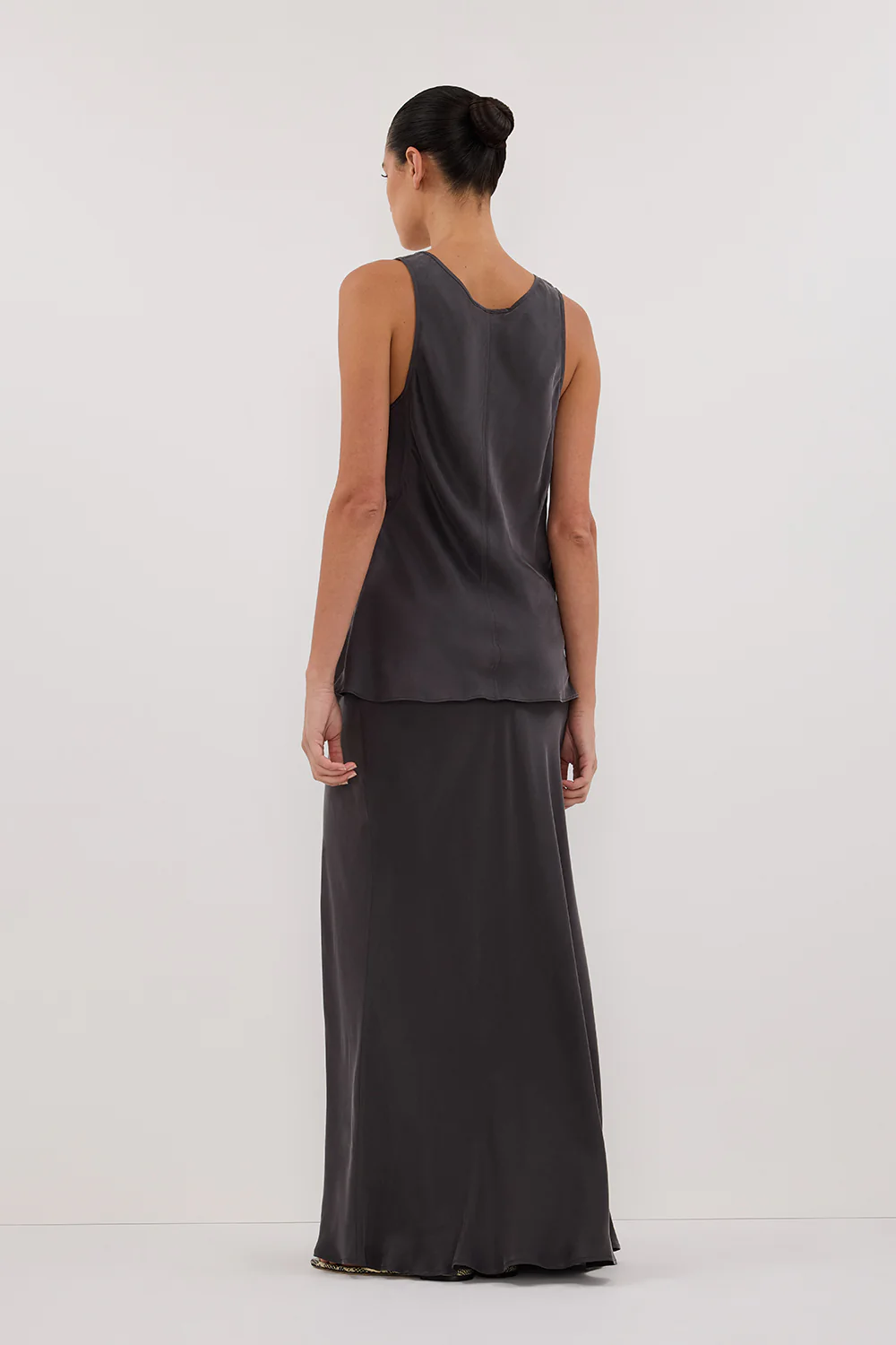 COLETTE PETROL SILK MAXI SKIRT - Image 4