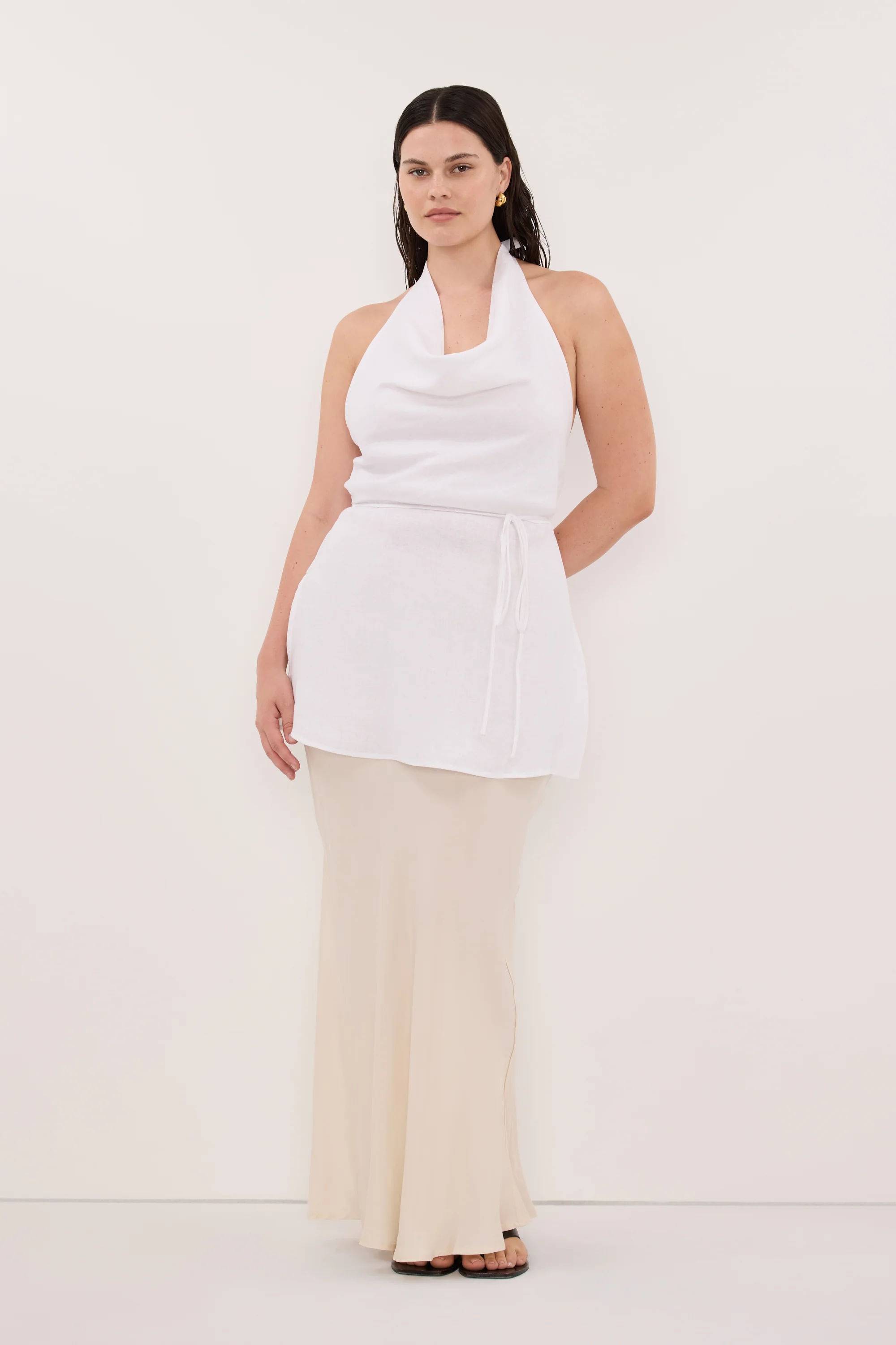 CONNIE SANDSTONE CUPRO MAXI SKIRT - Image 6