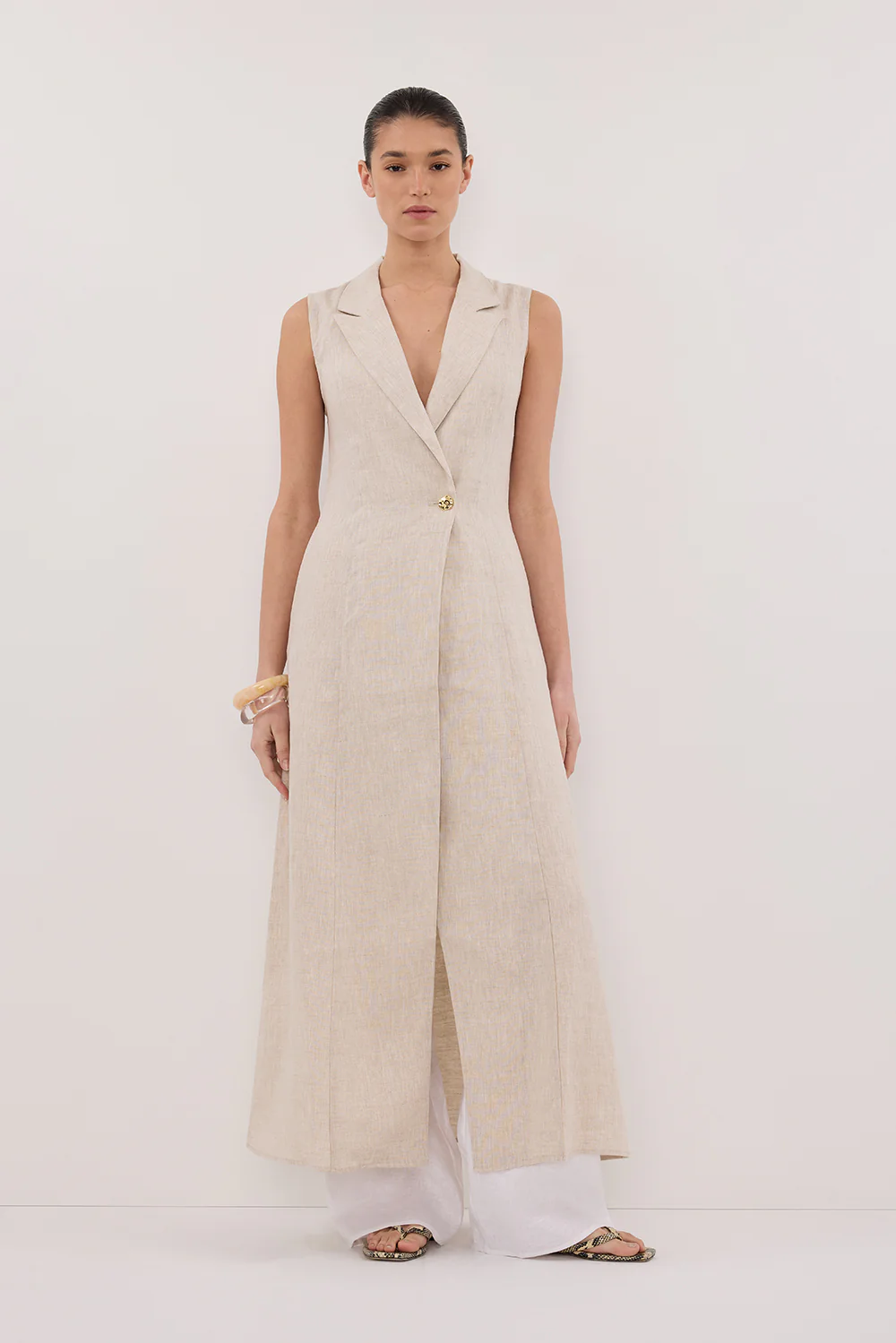 CORA NATURAL MIDI LINEN DRESS - Image 6
