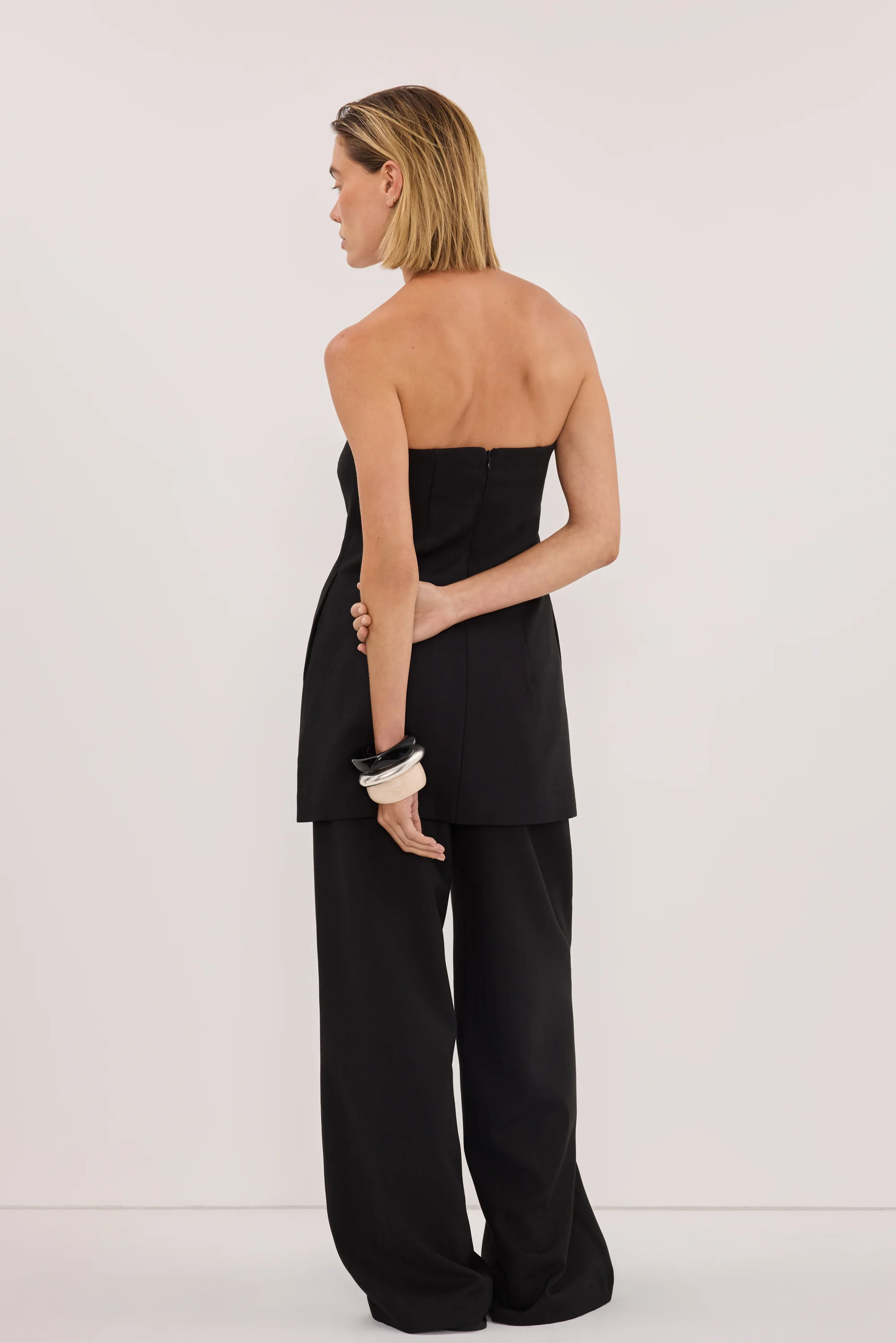 CYRUS BLACK STRAPLESS TUNIC TOP - Image 4