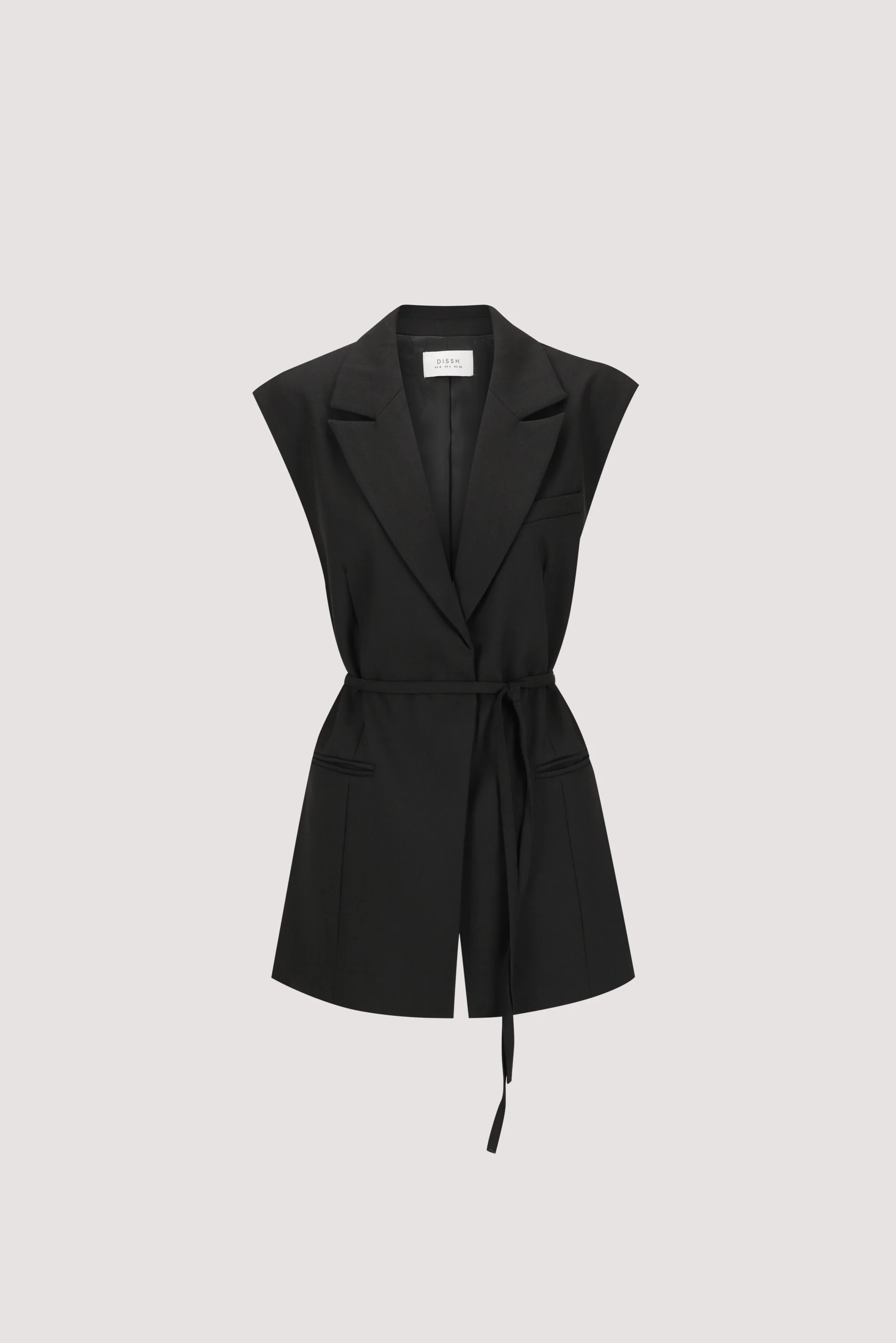 CYRUS BLACK SLEEVELESS WRAP VEST - Image 7