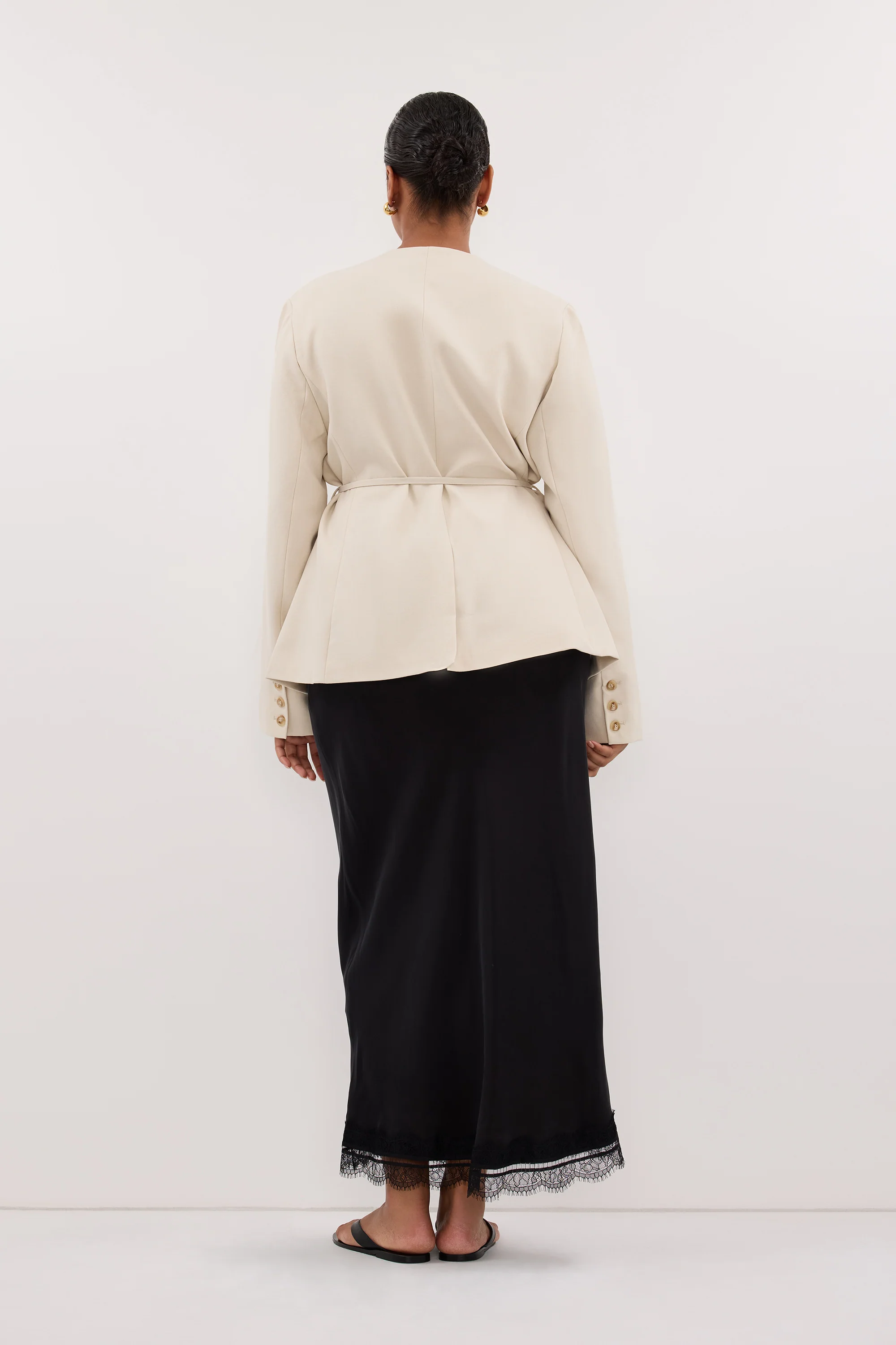 CYRUS BONE COLLARLESS BLAZER - Image 7