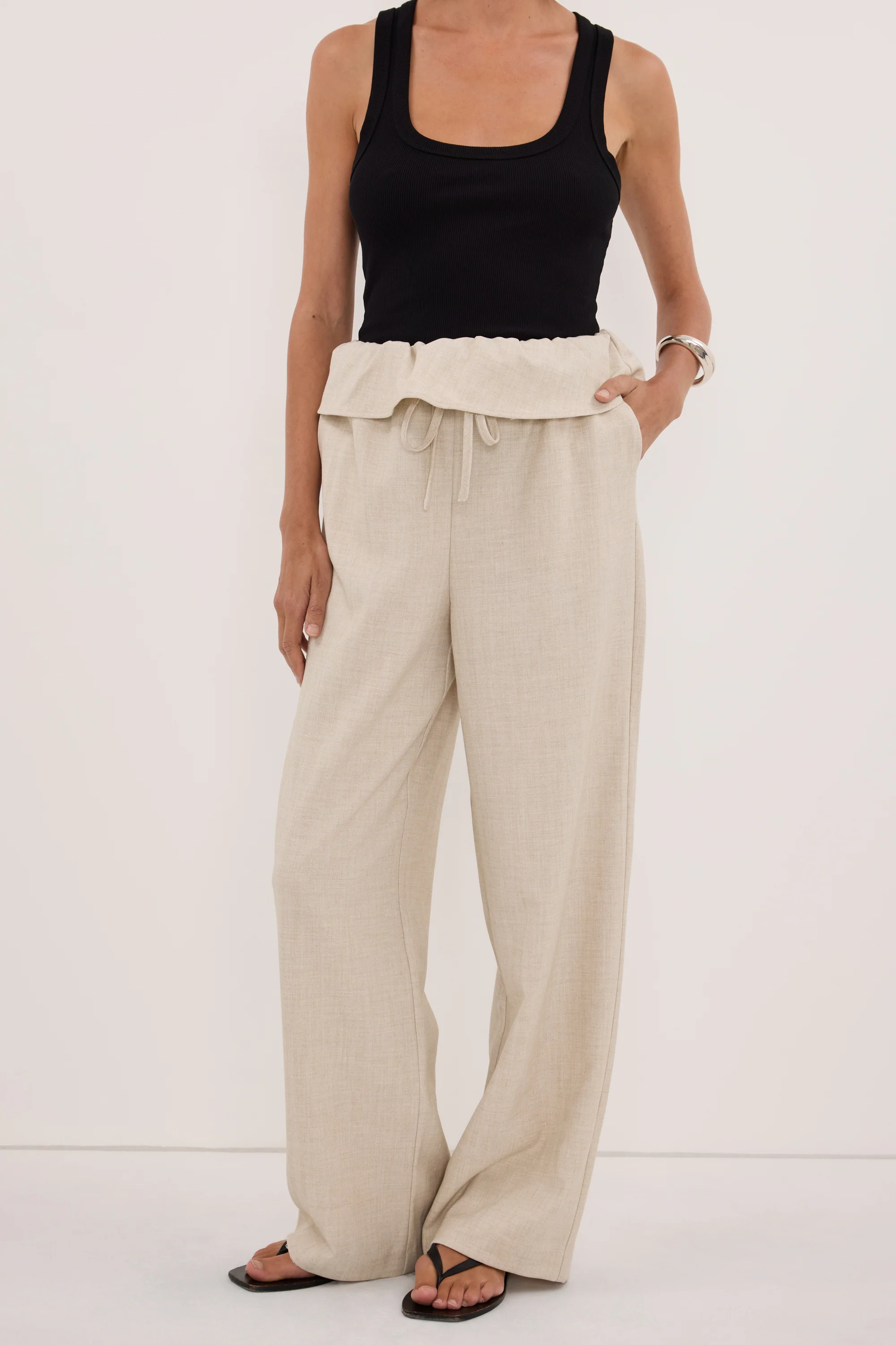 CYRUS NATURAL MARLE FISHERMAN PANT - Image 3
