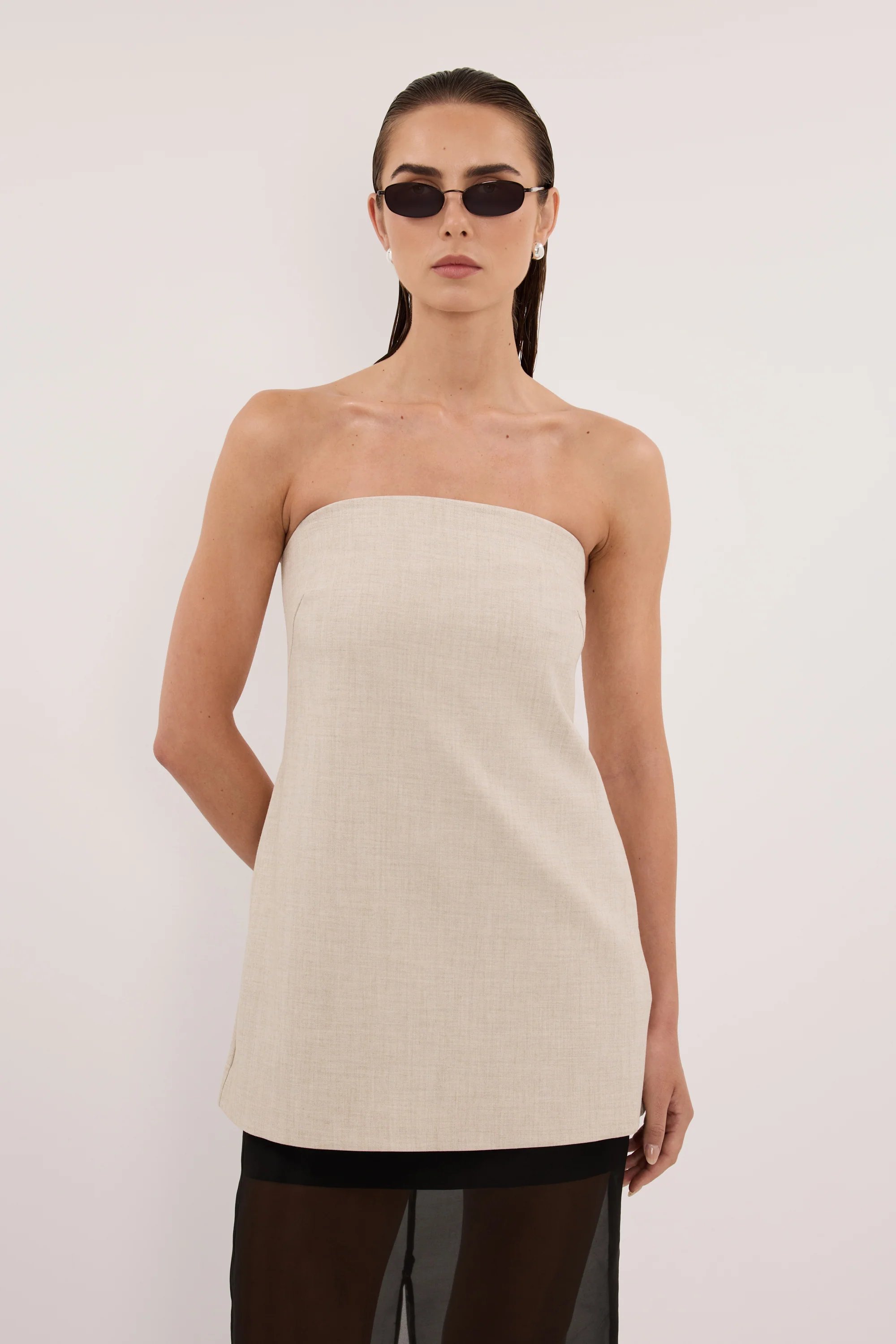 CYRUS NATURAL STRAPLESS TUNIC TOP - Image 3