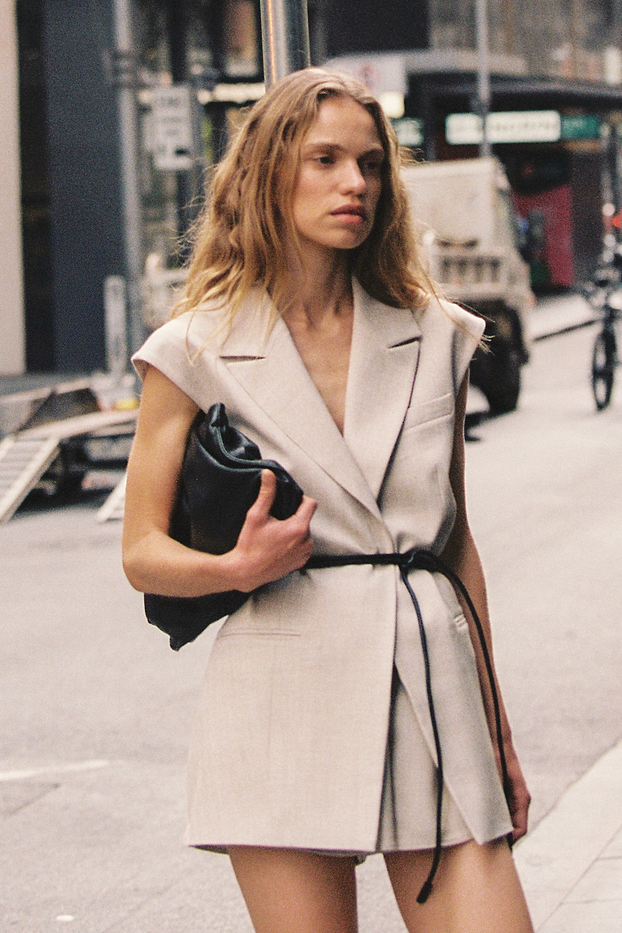 CYRUS NATURAL SLEEVELESS WRAP VEST