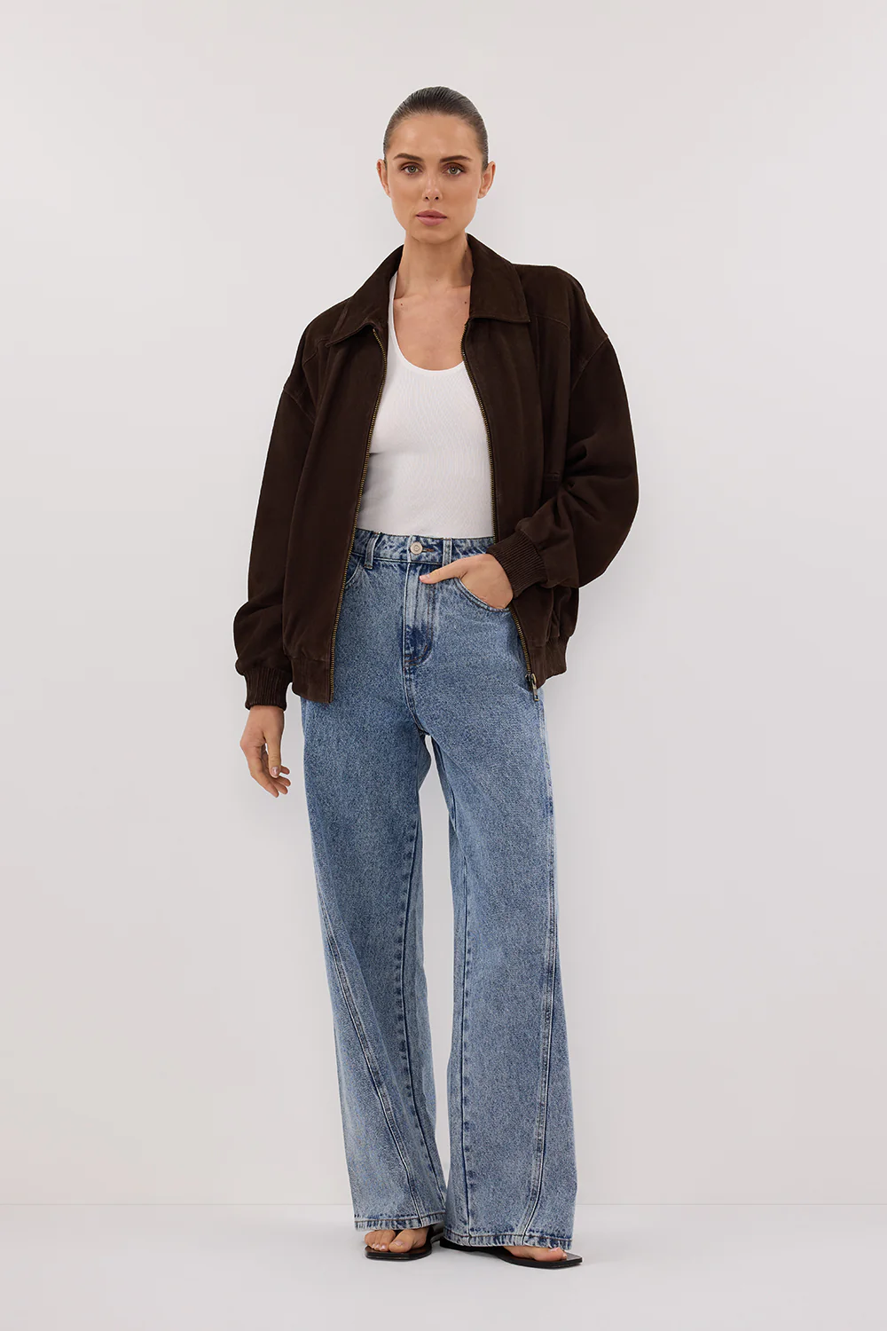 DALTON BITTER CHOC SUEDE BOMBER