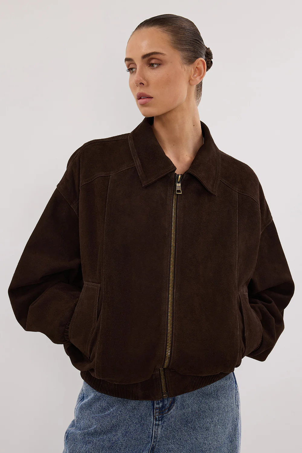 DALTON BITTER CHOC SUEDE BOMBER - Image 2