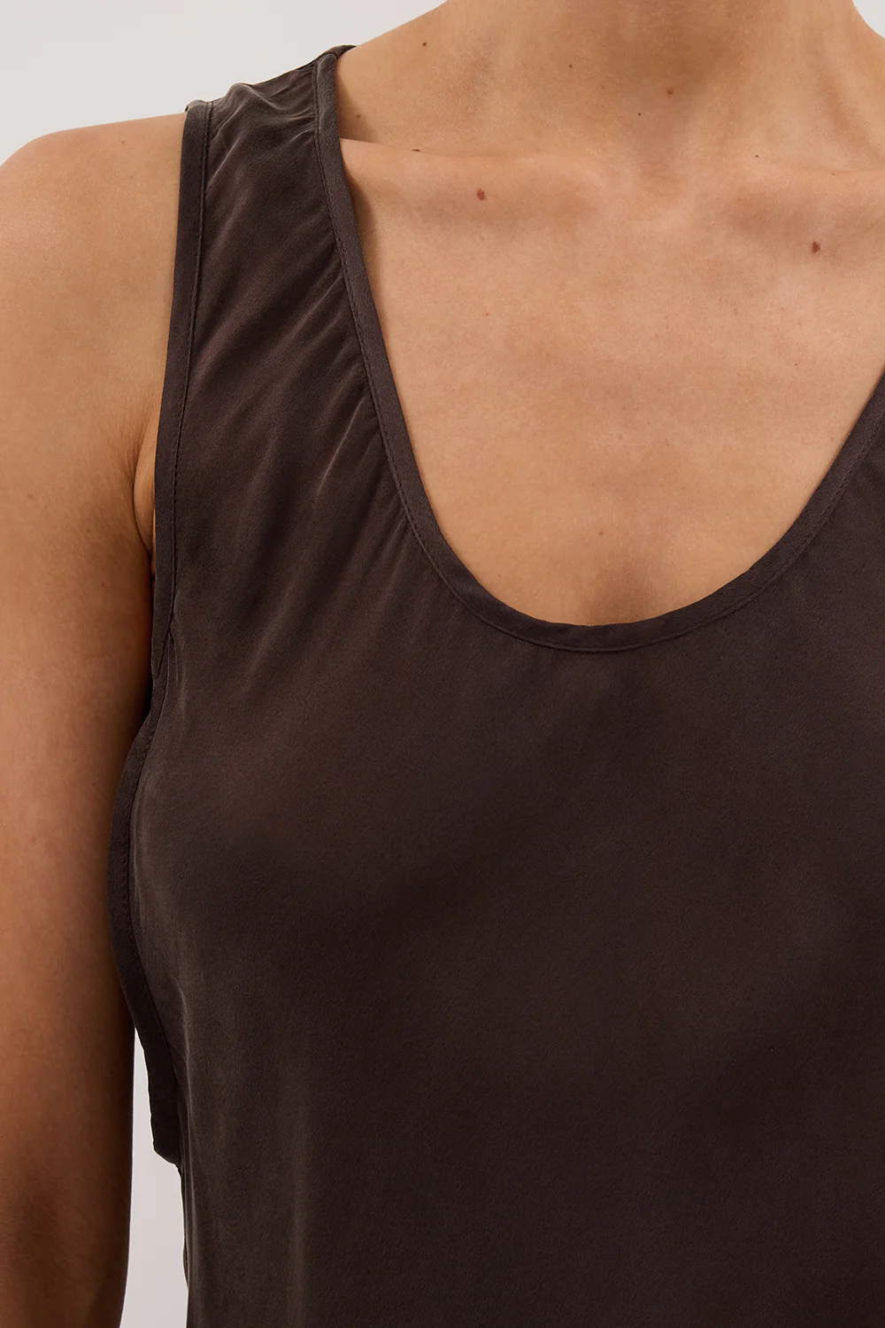 DARCY BITTER CHOC SILK MAXI DRESS - Image 5