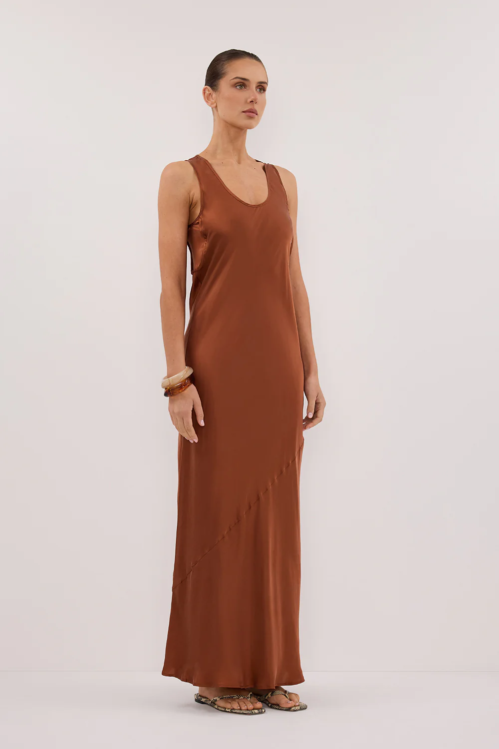 DARCY RUST SILK MAXI DRESS - Image 3