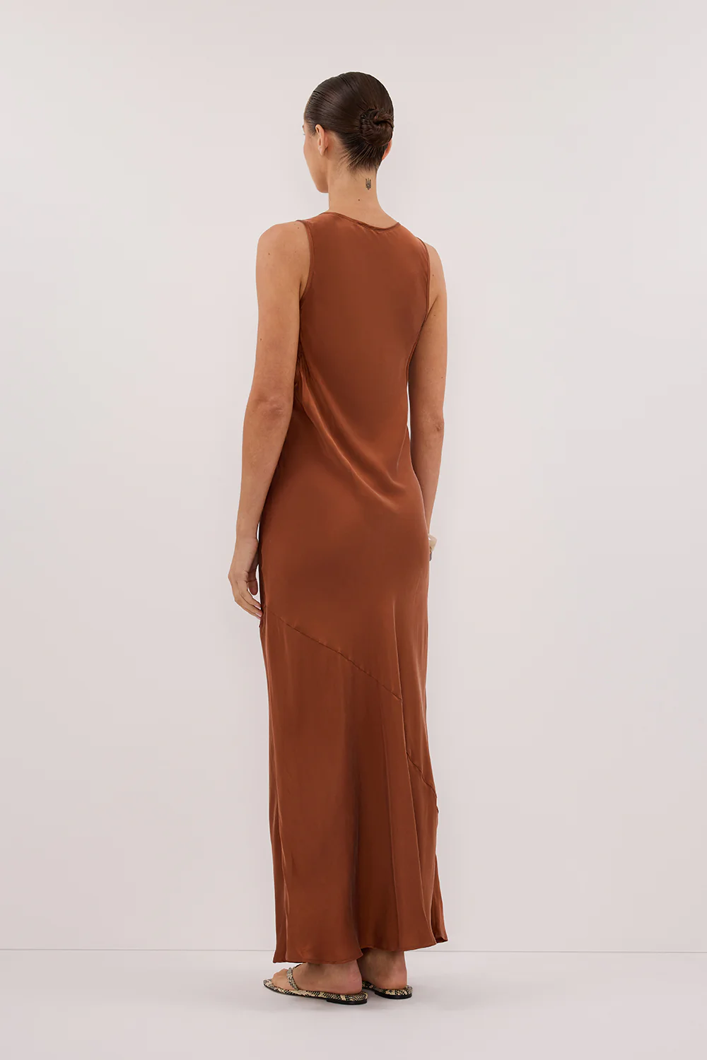 DARCY RUST SILK MAXI DRESS - Image 4