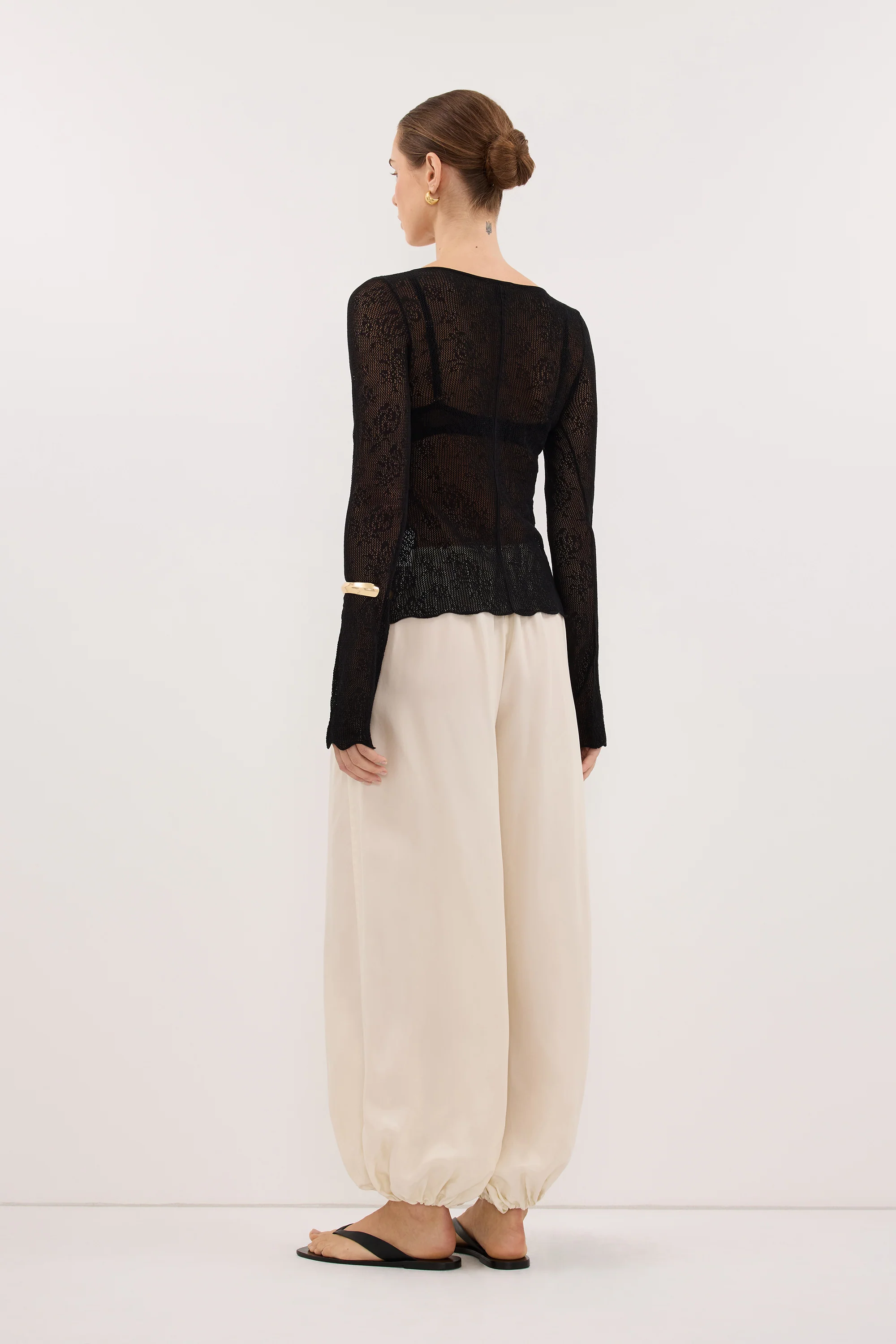 DELIA BLACK LACE BUTTON FRONT TOP - Image 7