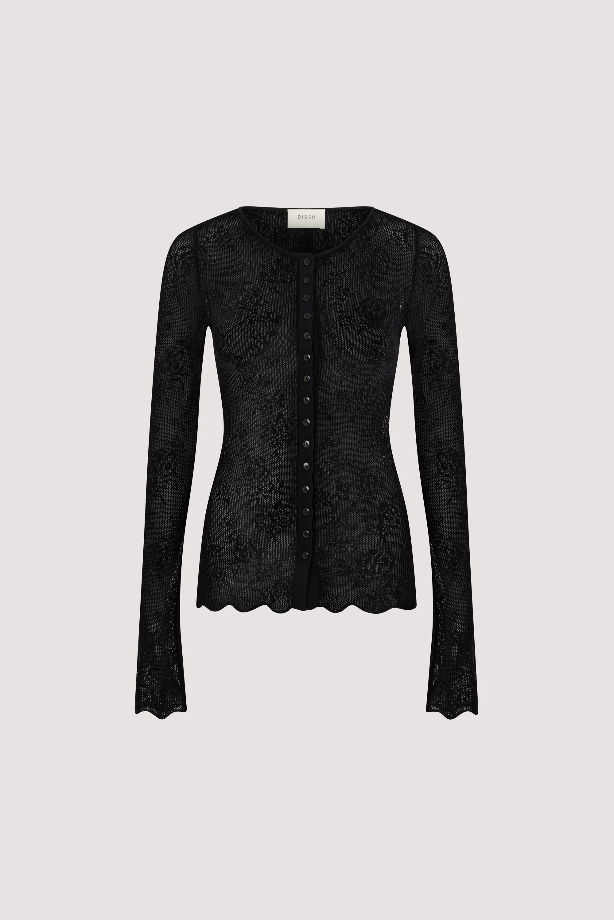 DELIA BLACK LACE BUTTON FRONT TOP - Image 8