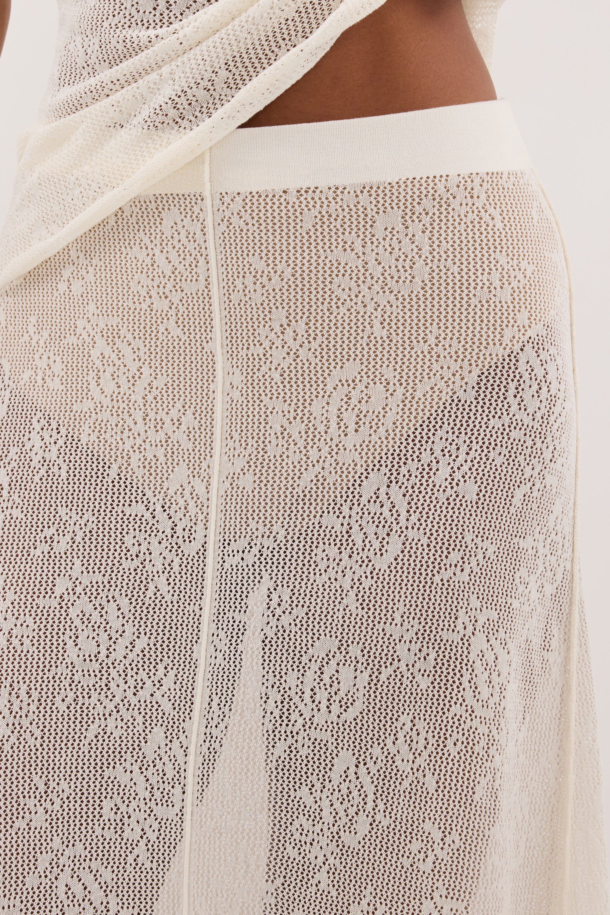 DELIA OFF WHITE LACE MAXI SKIRT - Image 6