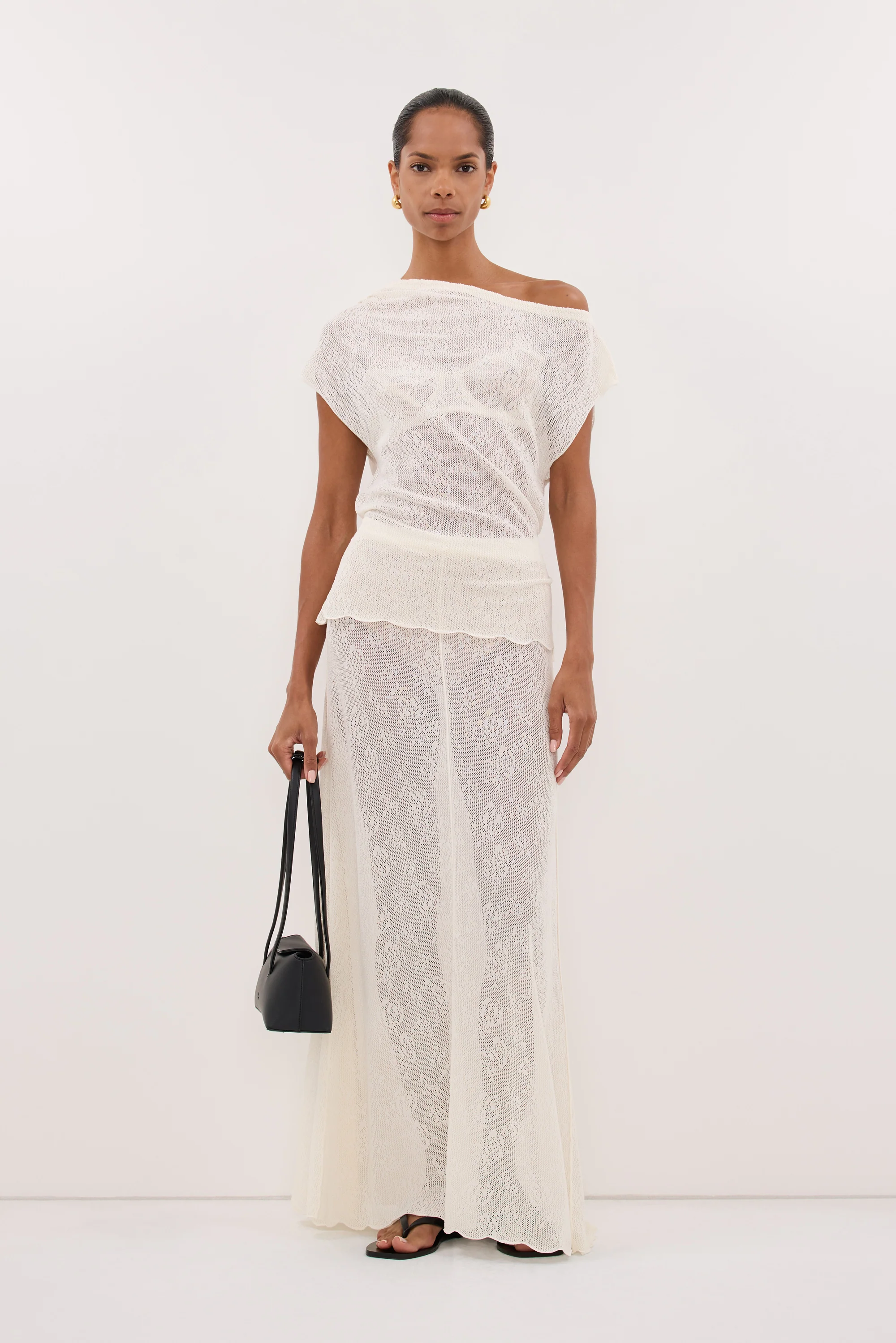 DELIA OFF WHITE LACE OFF SHOULDER TOP - Image 3