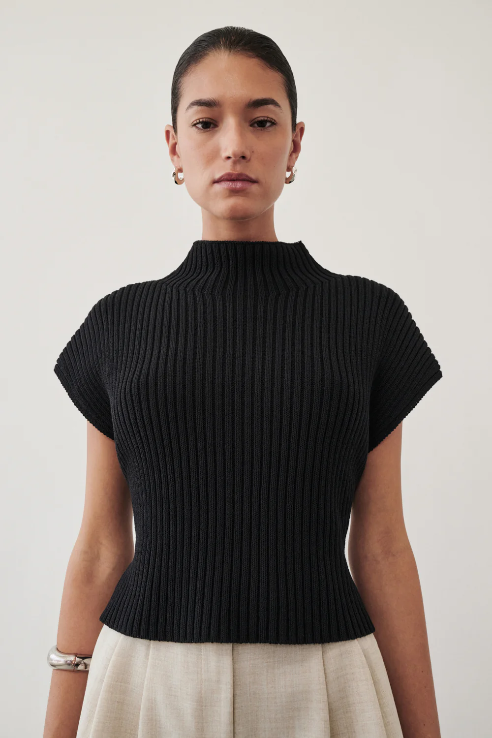 DELLA BLACK KNIT TOP - Image 3