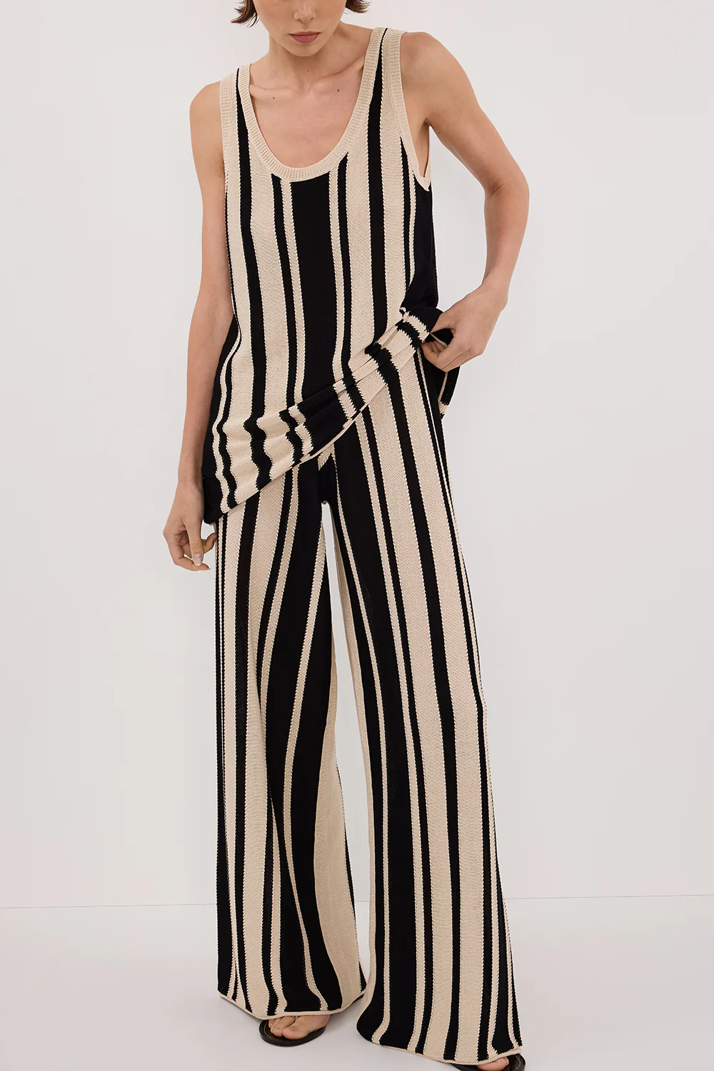 DELPHI STRIPE WIDE LEG KNIT PANT - Image 2