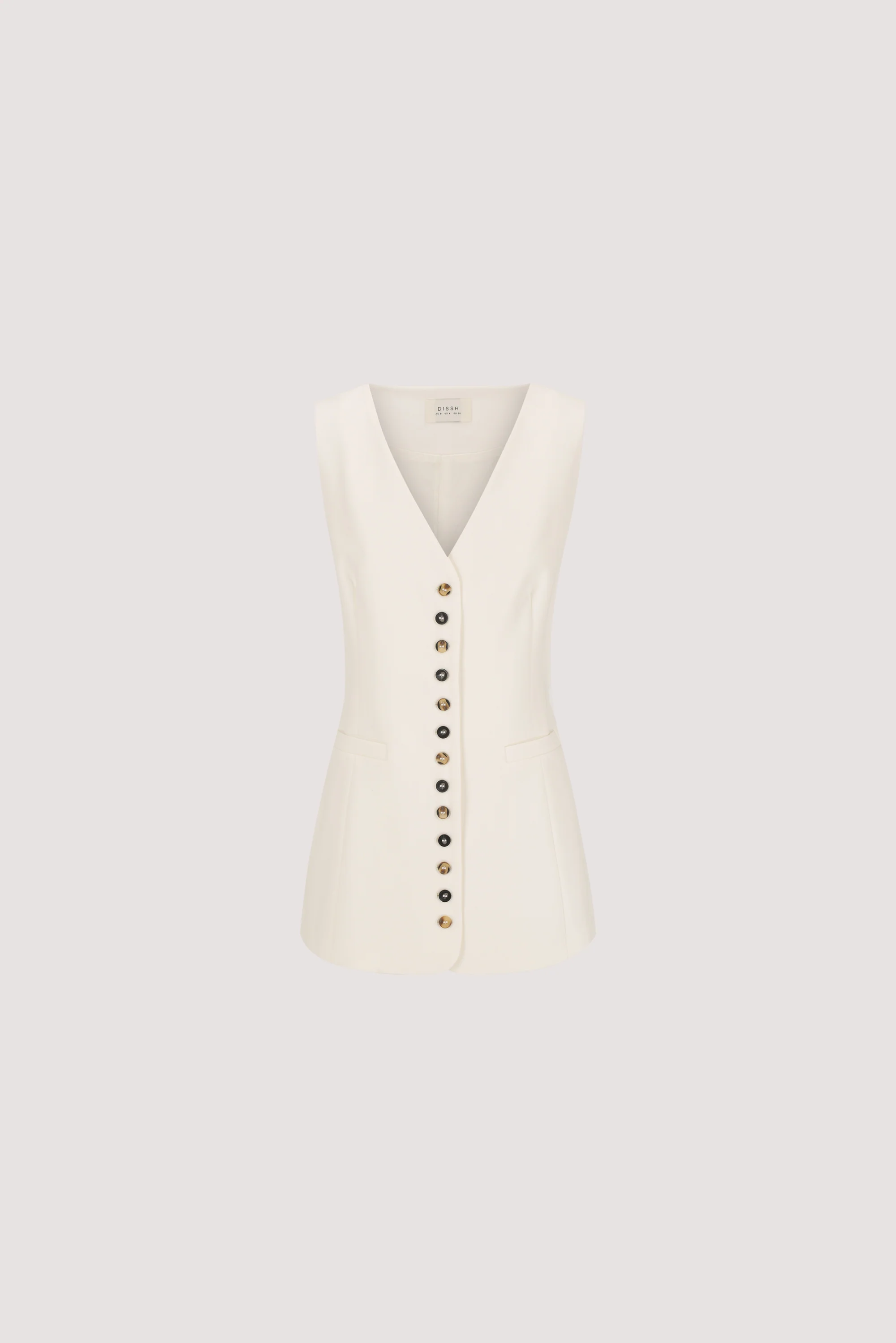 DEMI CREAM LONGLINE VEST - Image 7