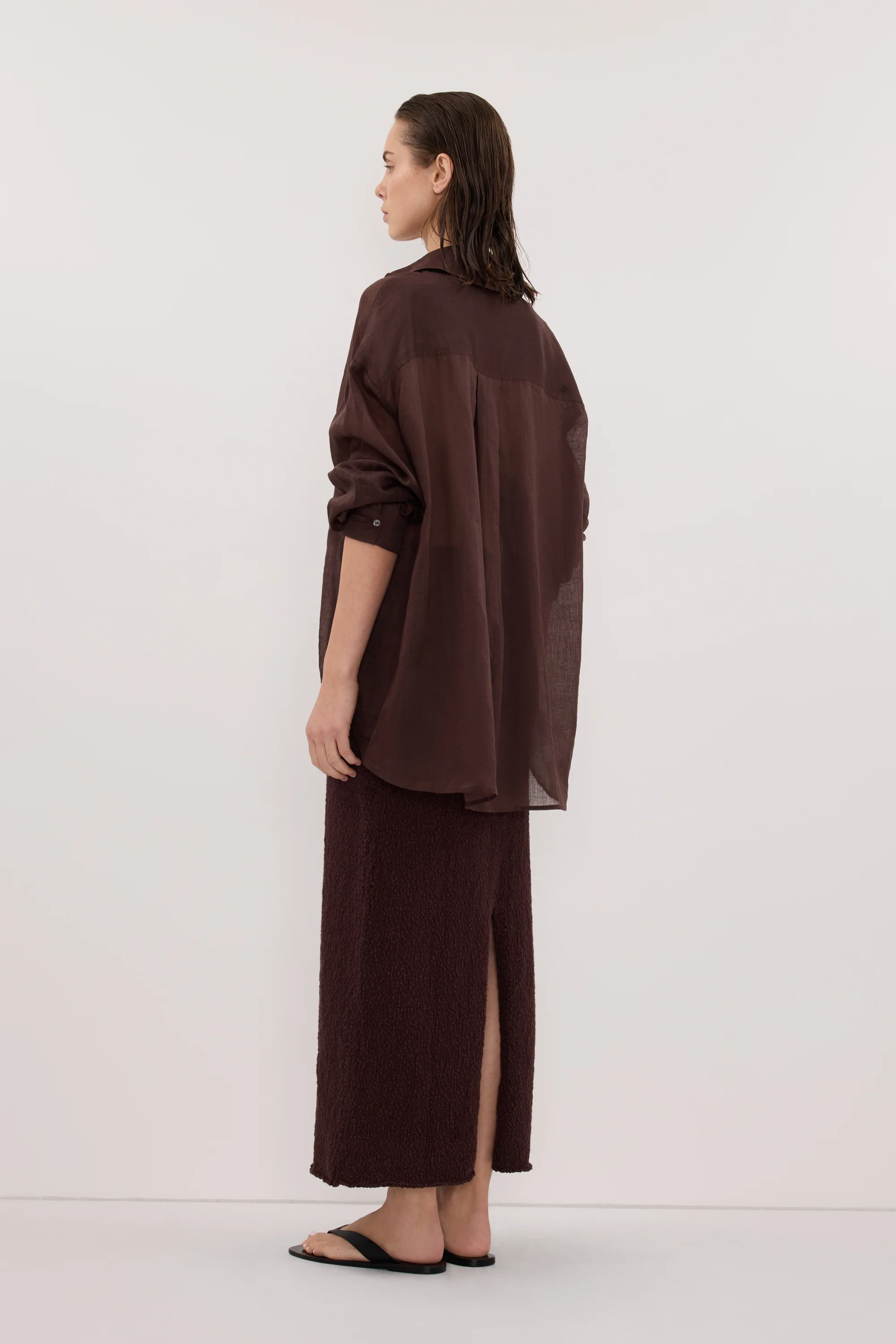 DINA CHOC KNIT MIDI SKIRT - Image 4