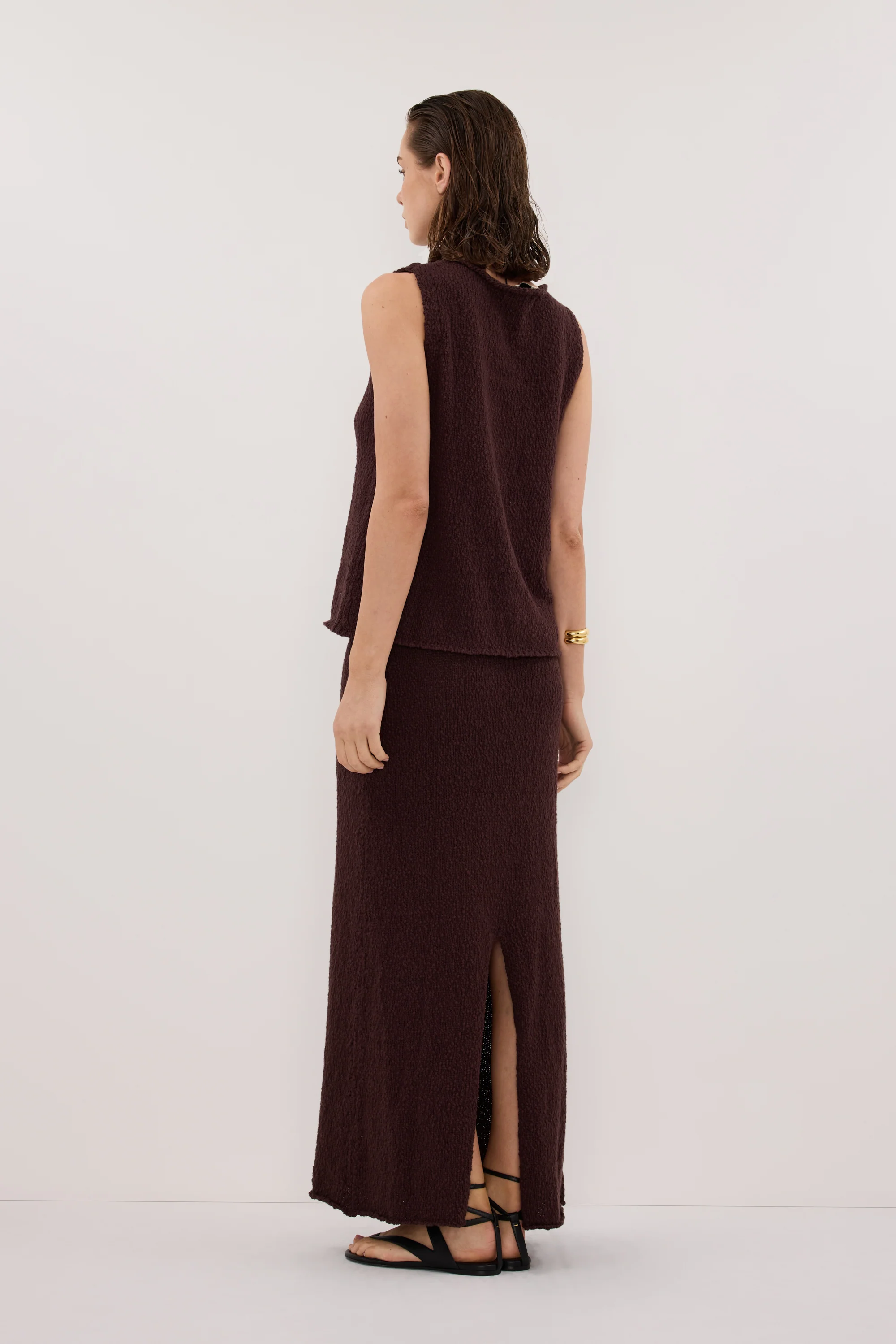 DINA CHOC KNIT MIDI SKIRT - Image 7