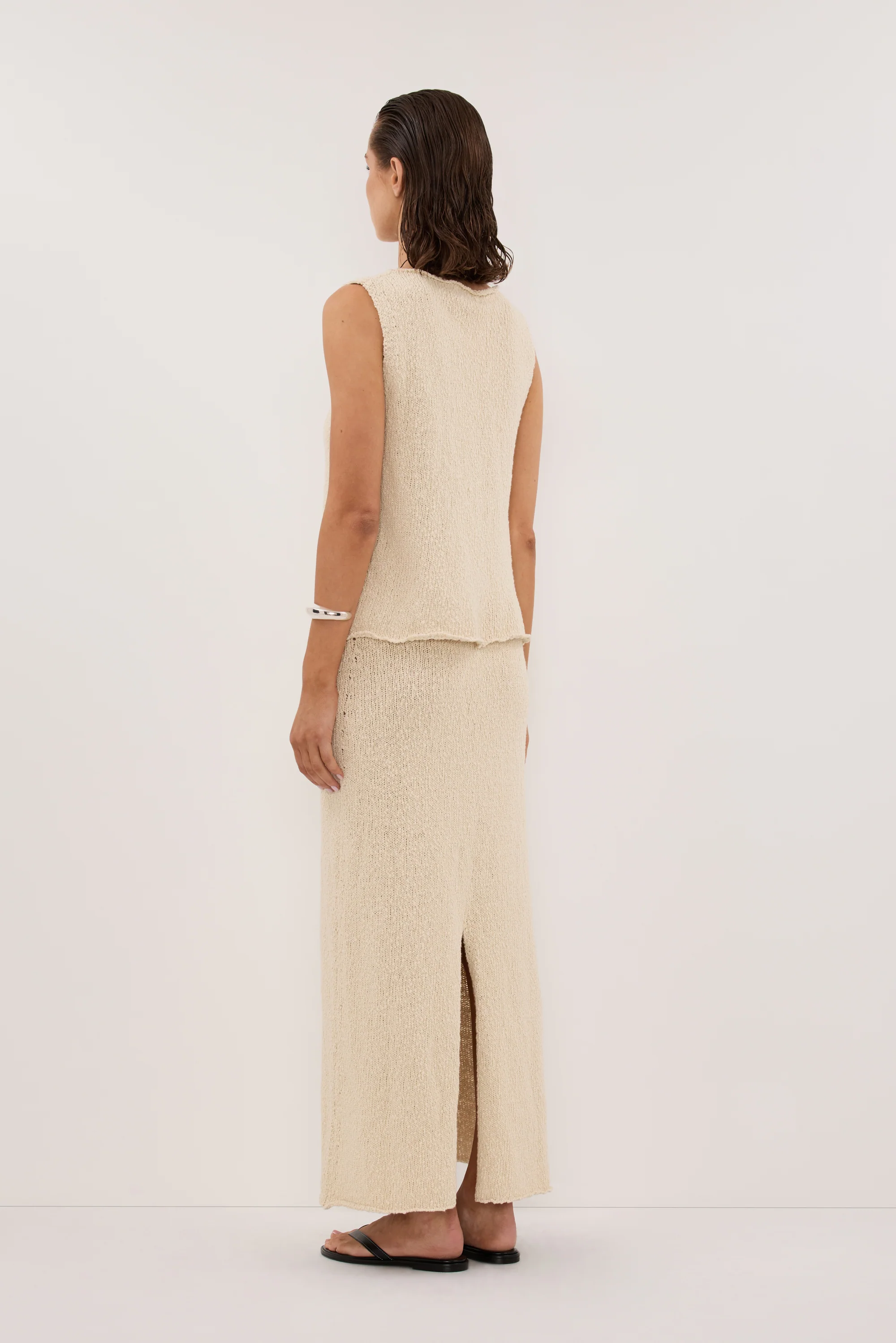 DINA NATURAL KNIT MIDI SKIRT - Image 7