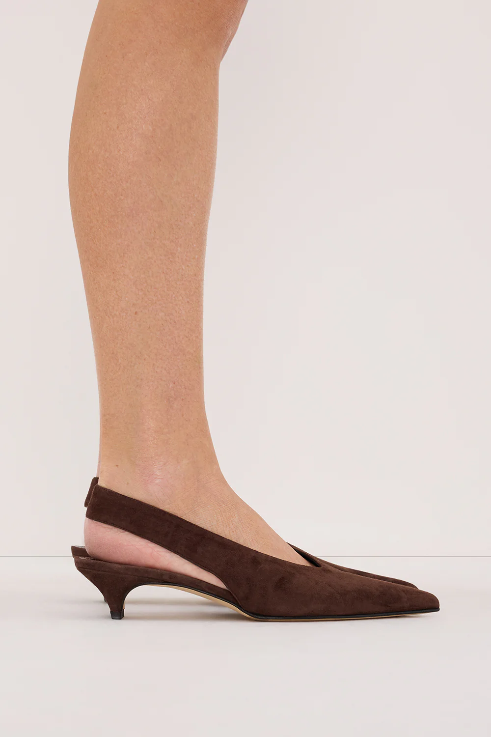 DOF STUDIOS TORY CHOCOLATE SUEDE HEEL - Image 2