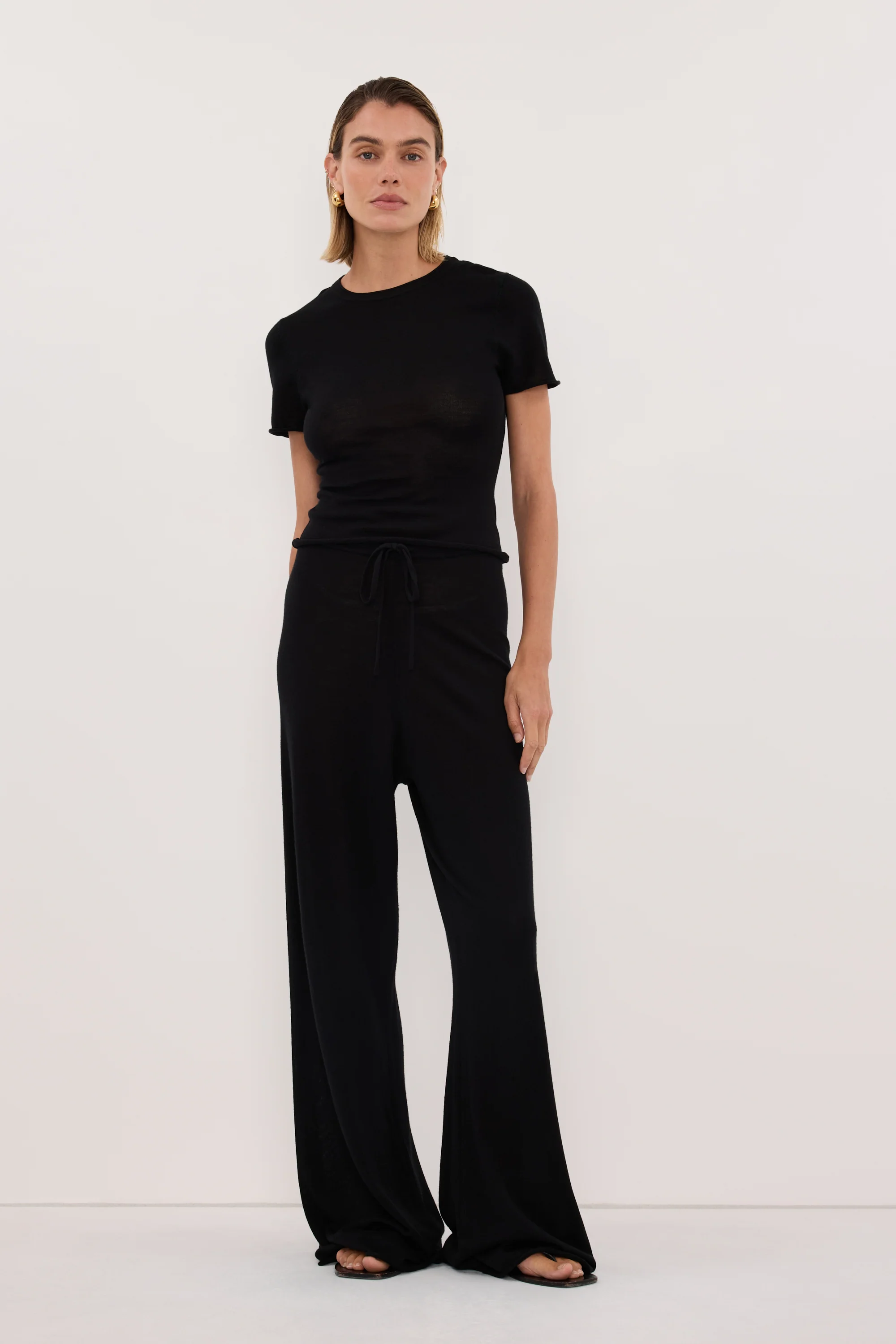 DUKE BLACK MERINO KNIT PANTS