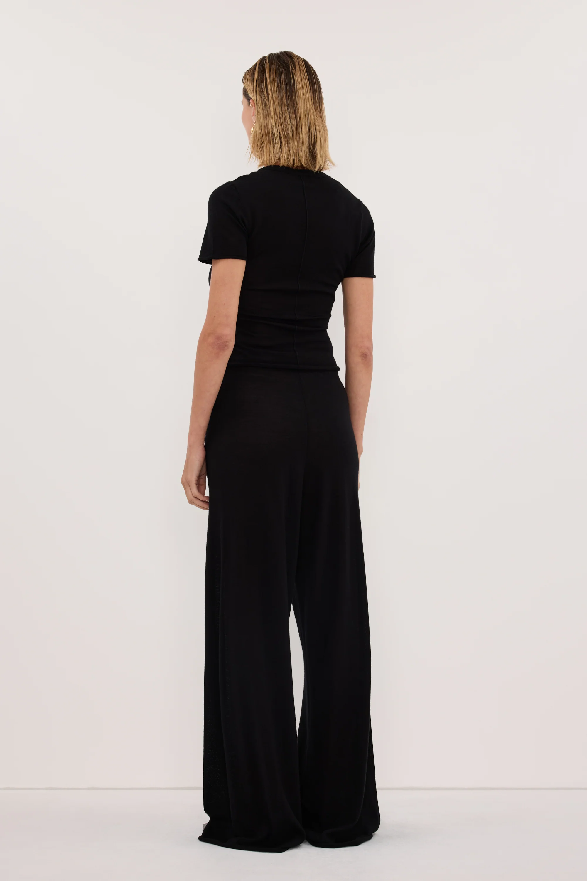 DUKE BLACK MERINO KNIT PANTS - Image 4