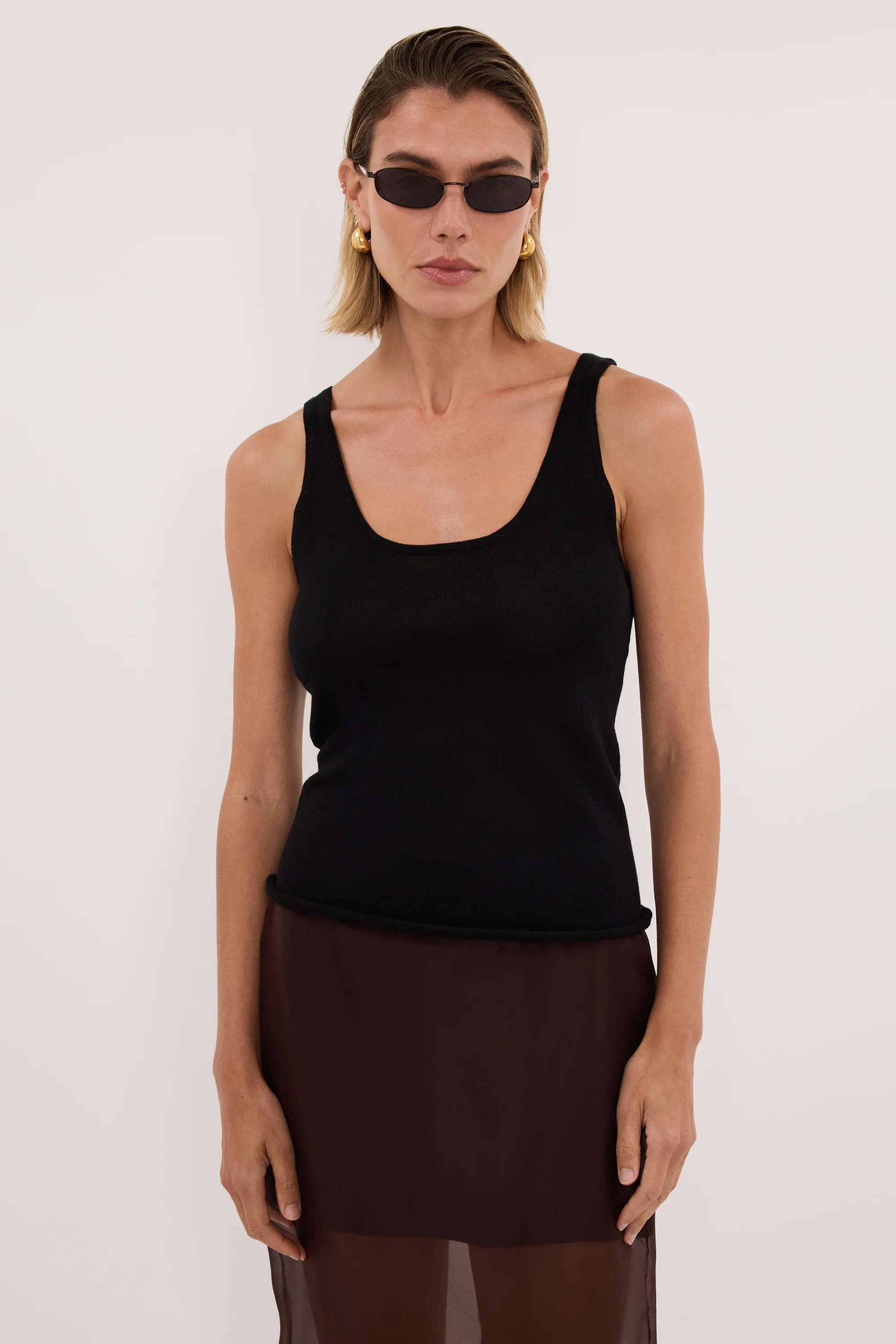 DUKE BLACK MERINO KNIT TANK - Image 2