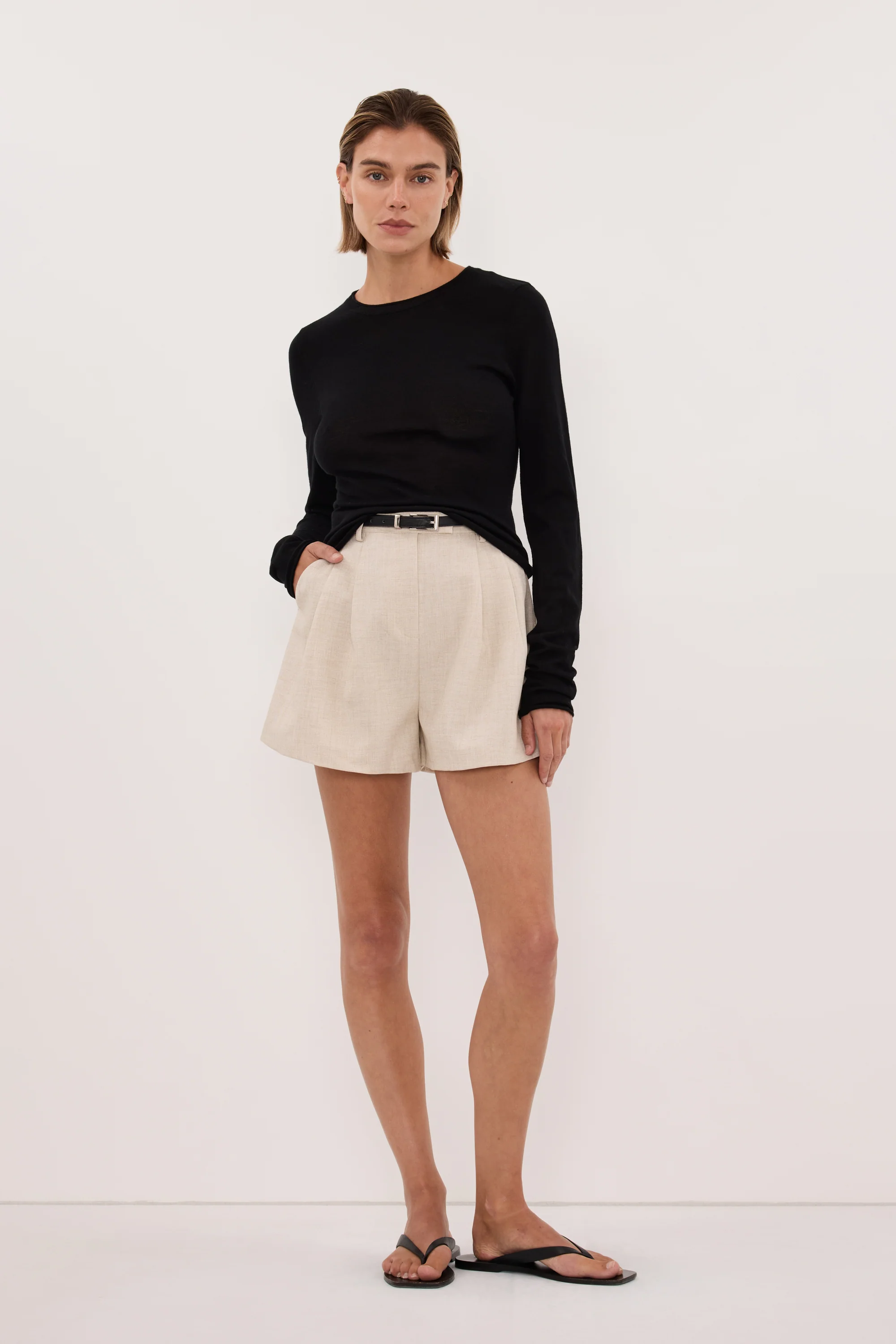 DUKE BLACK LONG SLEEVE MERINO KNIT TOP