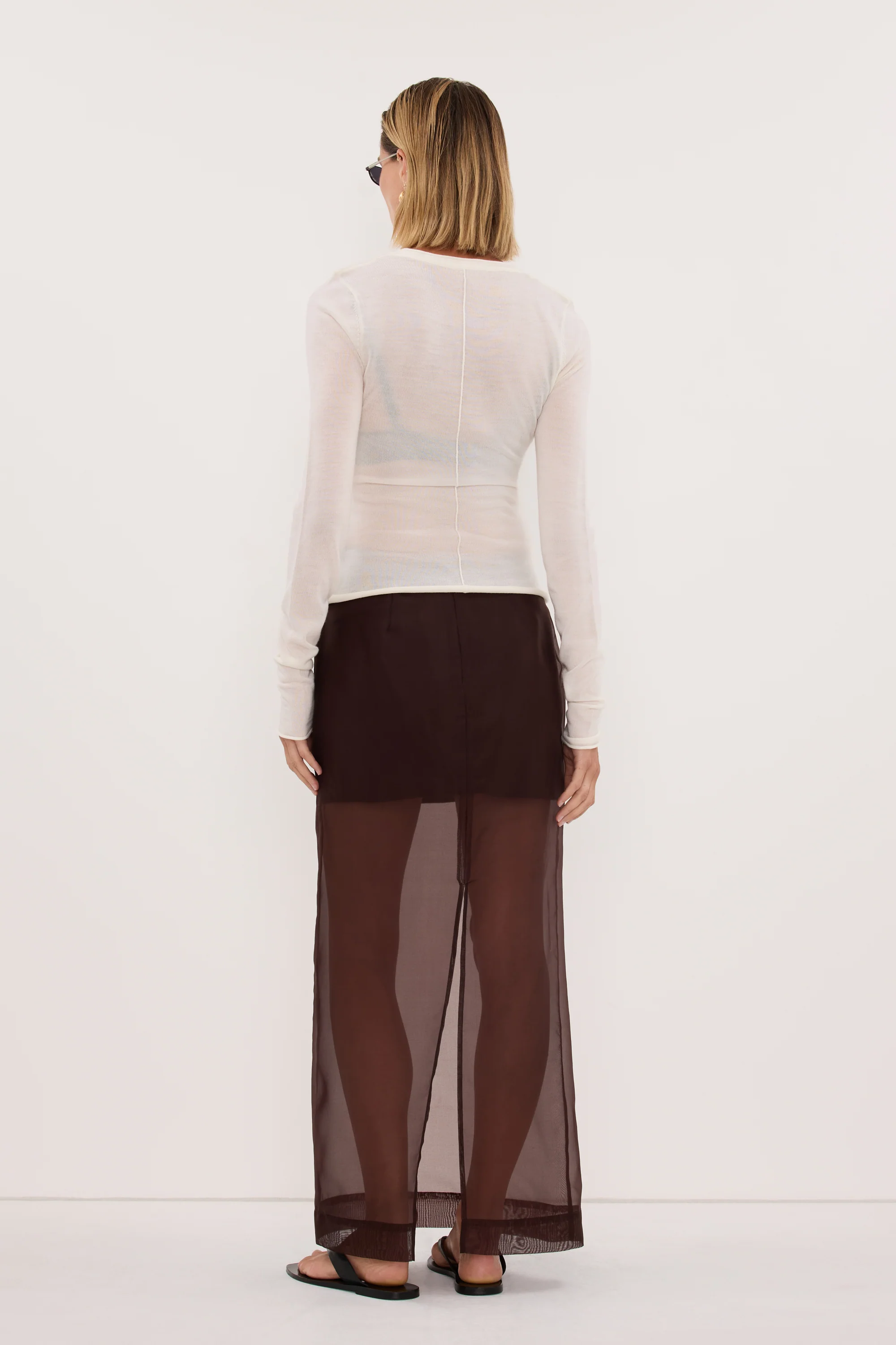 DUKE OFF WHITE LONG SLEEVE MERINO KNIT TOP - Image 4