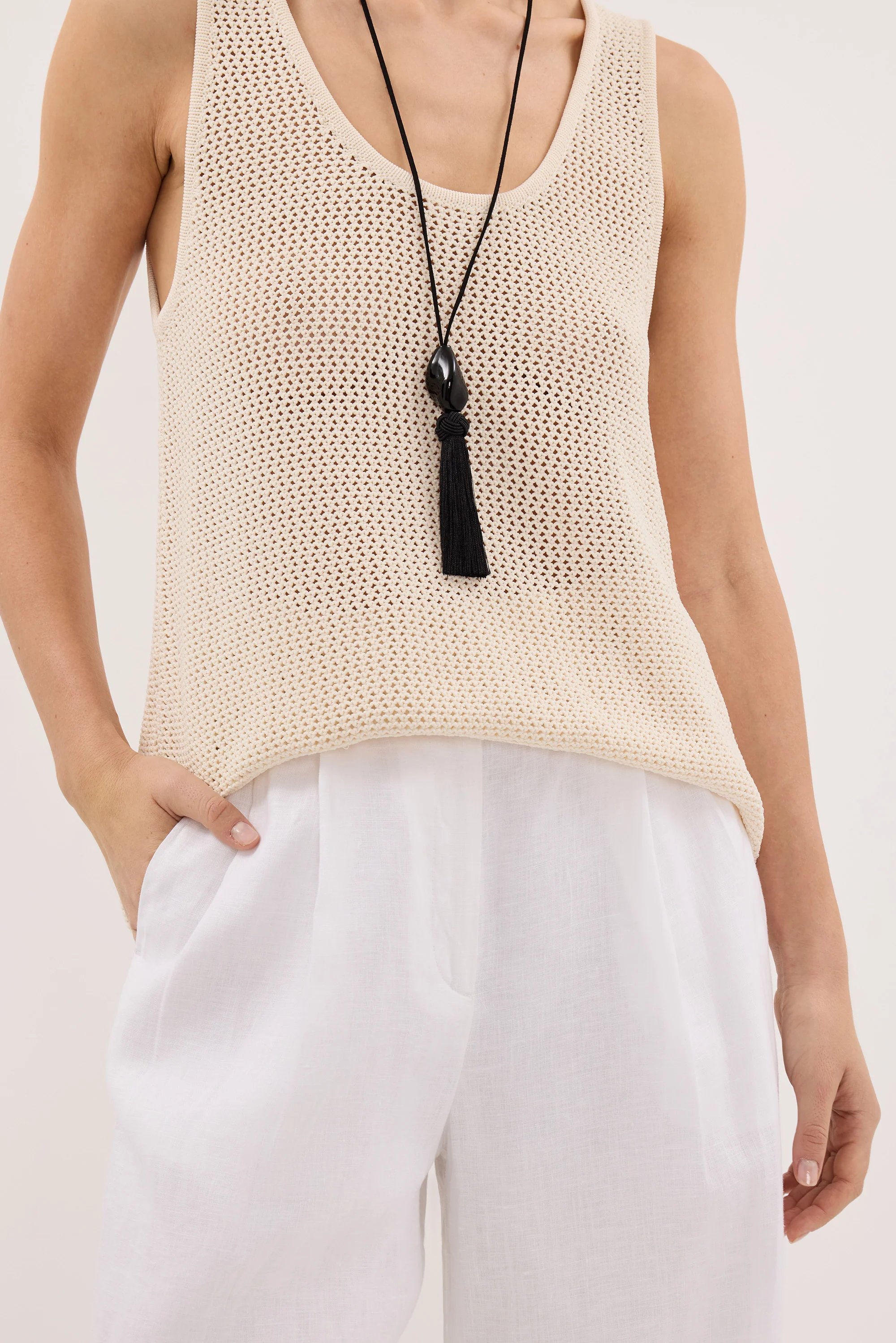 EASTON WHITE WIDE LEG LINEN PANT - Image 5