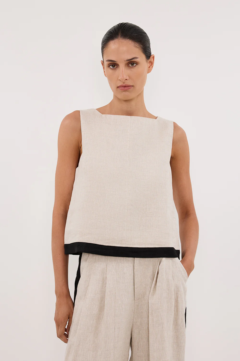 EBONY NATURAL LINEN TOP - Image 2