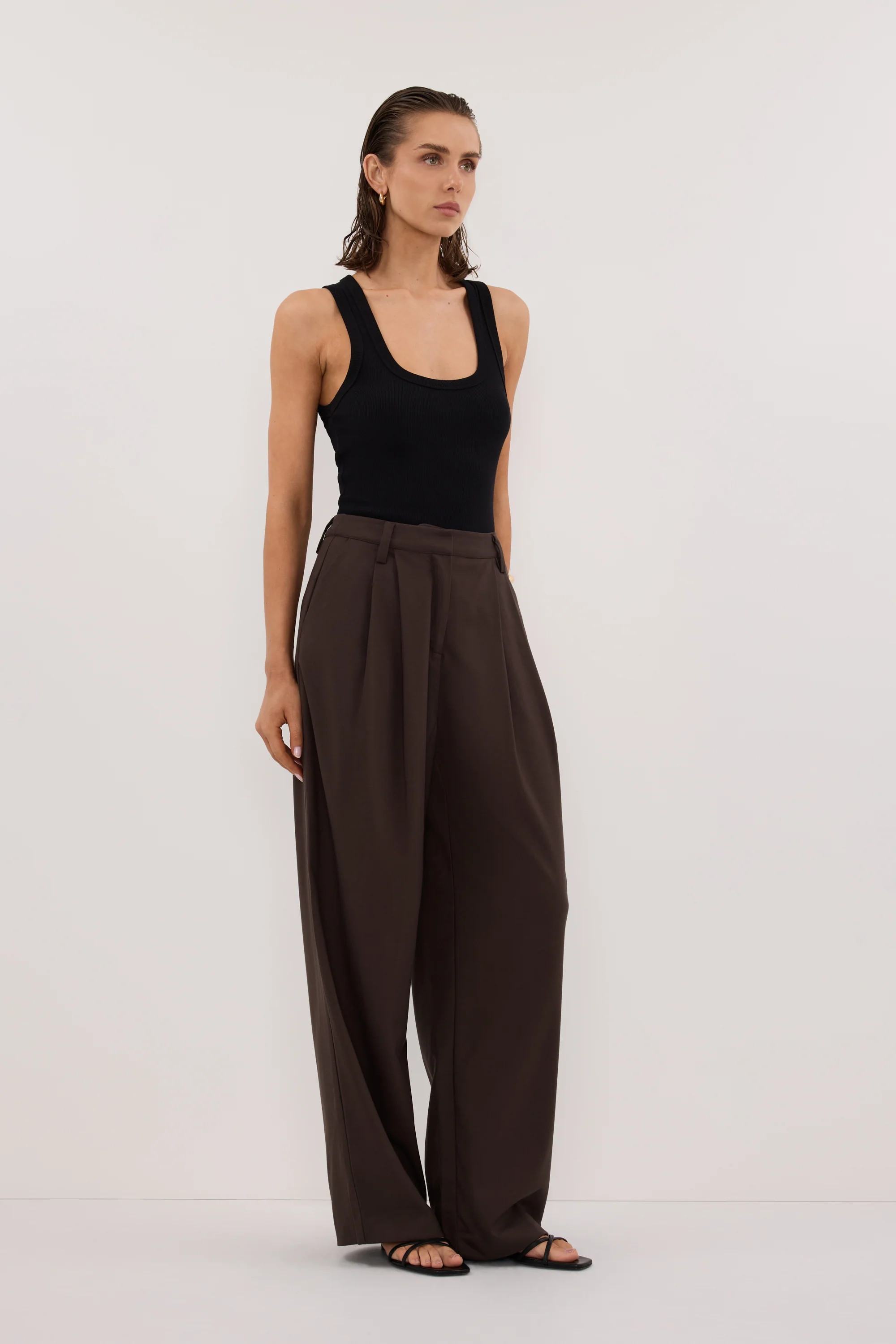 EDEN BITTER CHOC TAILORED PANT - Image 3