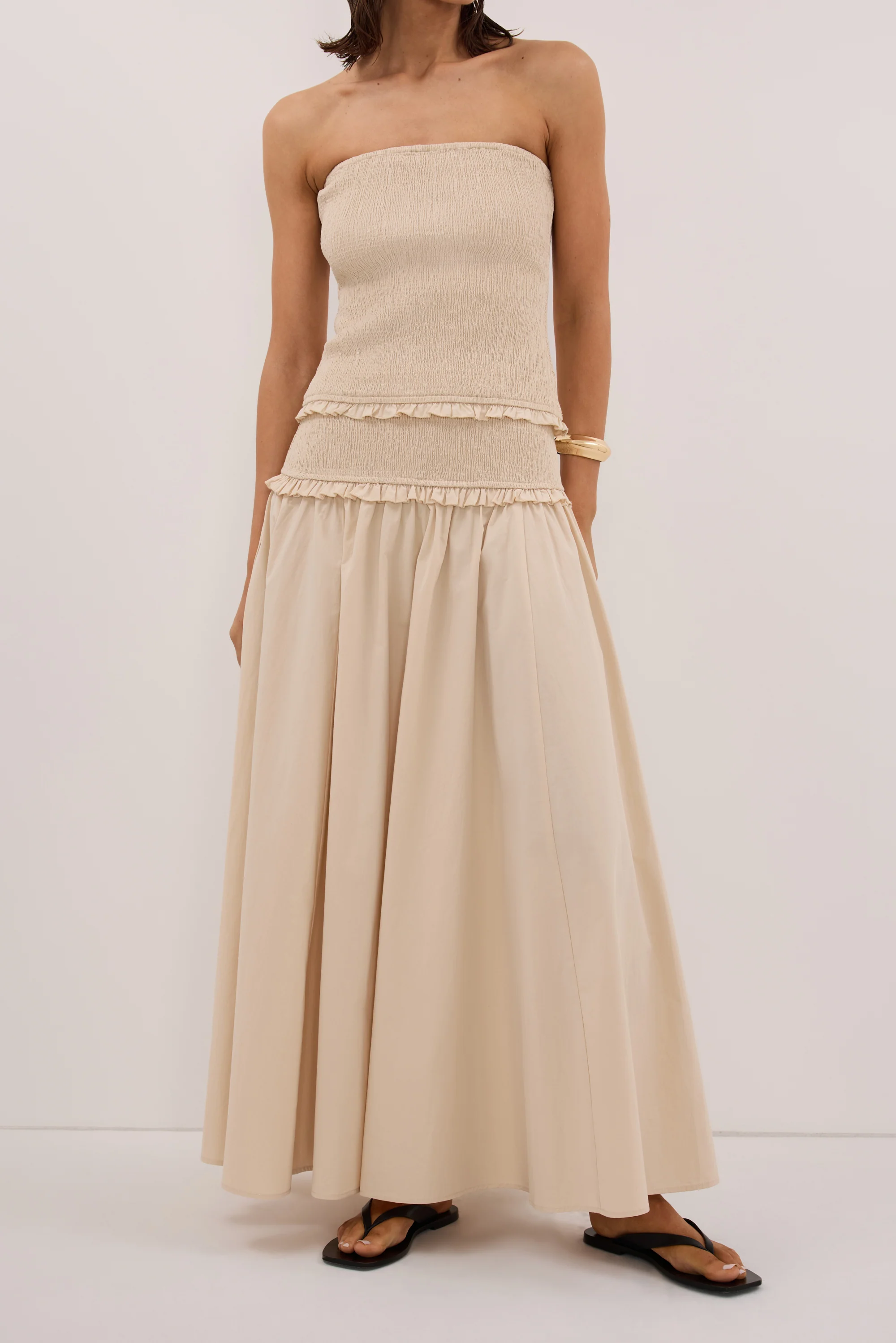 EDIE STONE COTTON MIDI SKIRT - Image 2