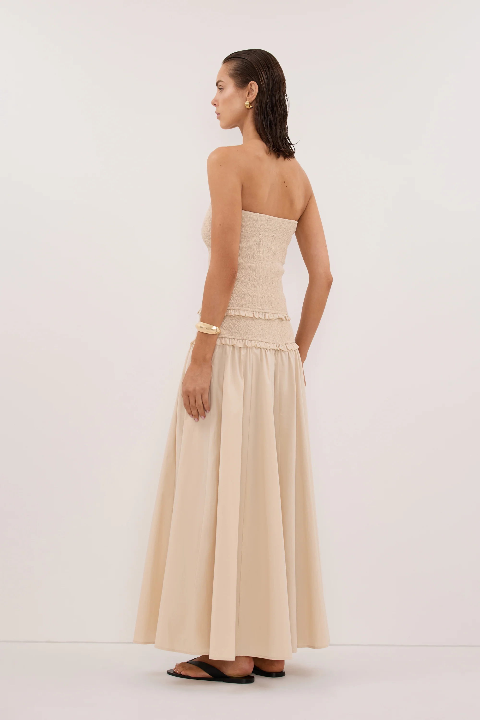 EDIE STONE COTTON MIDI SKIRT - Image 4