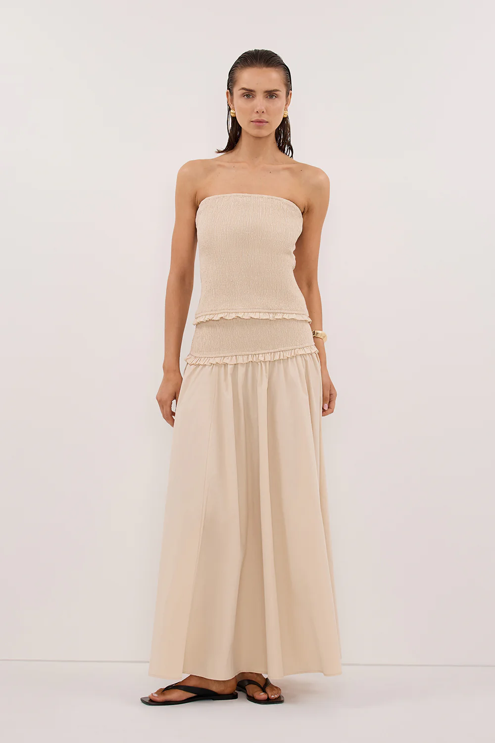 EDIE STONE STRAPLESS COTTON TOP