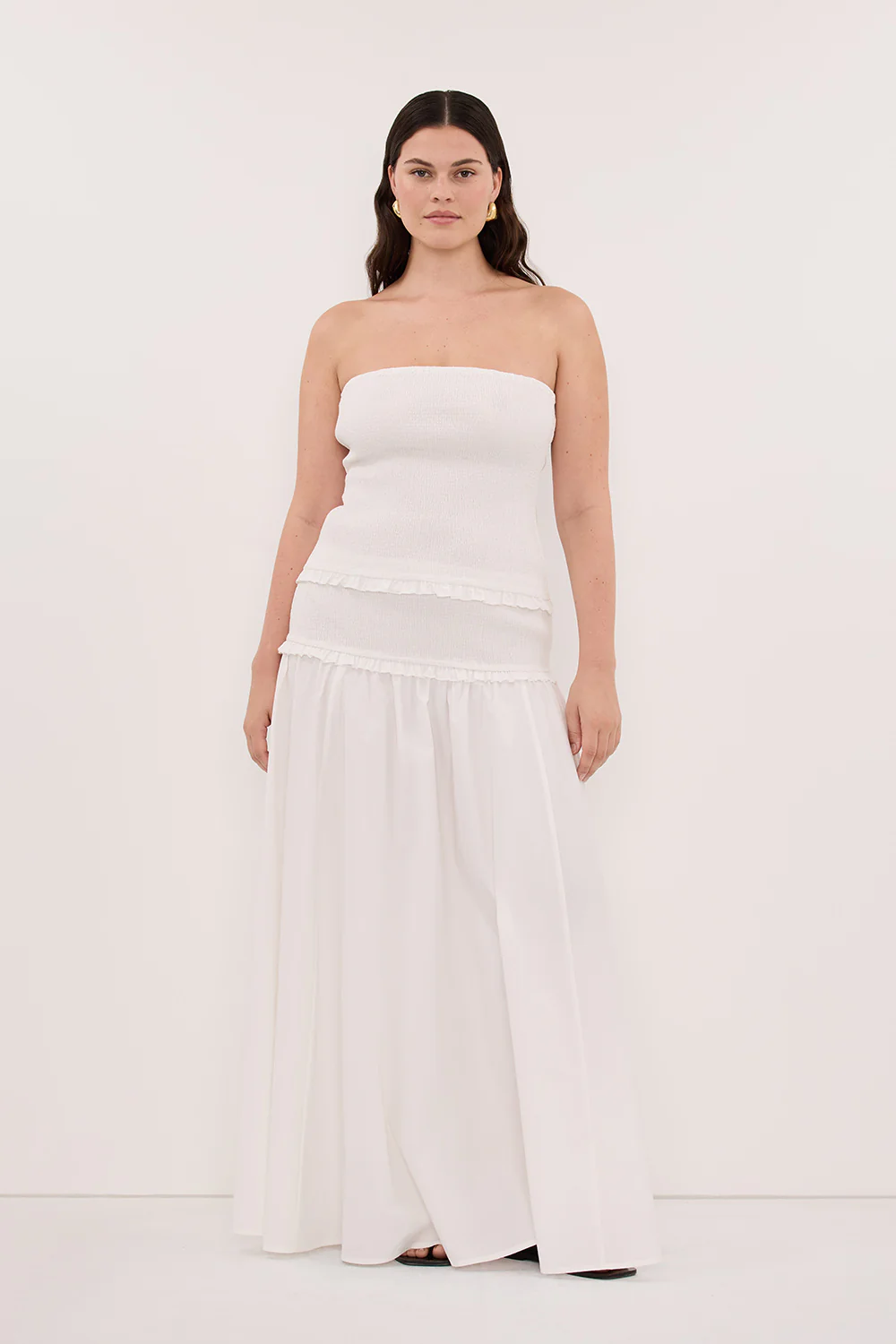 EDIE WHITE COTTON MIDI SKIRT - Image 5
