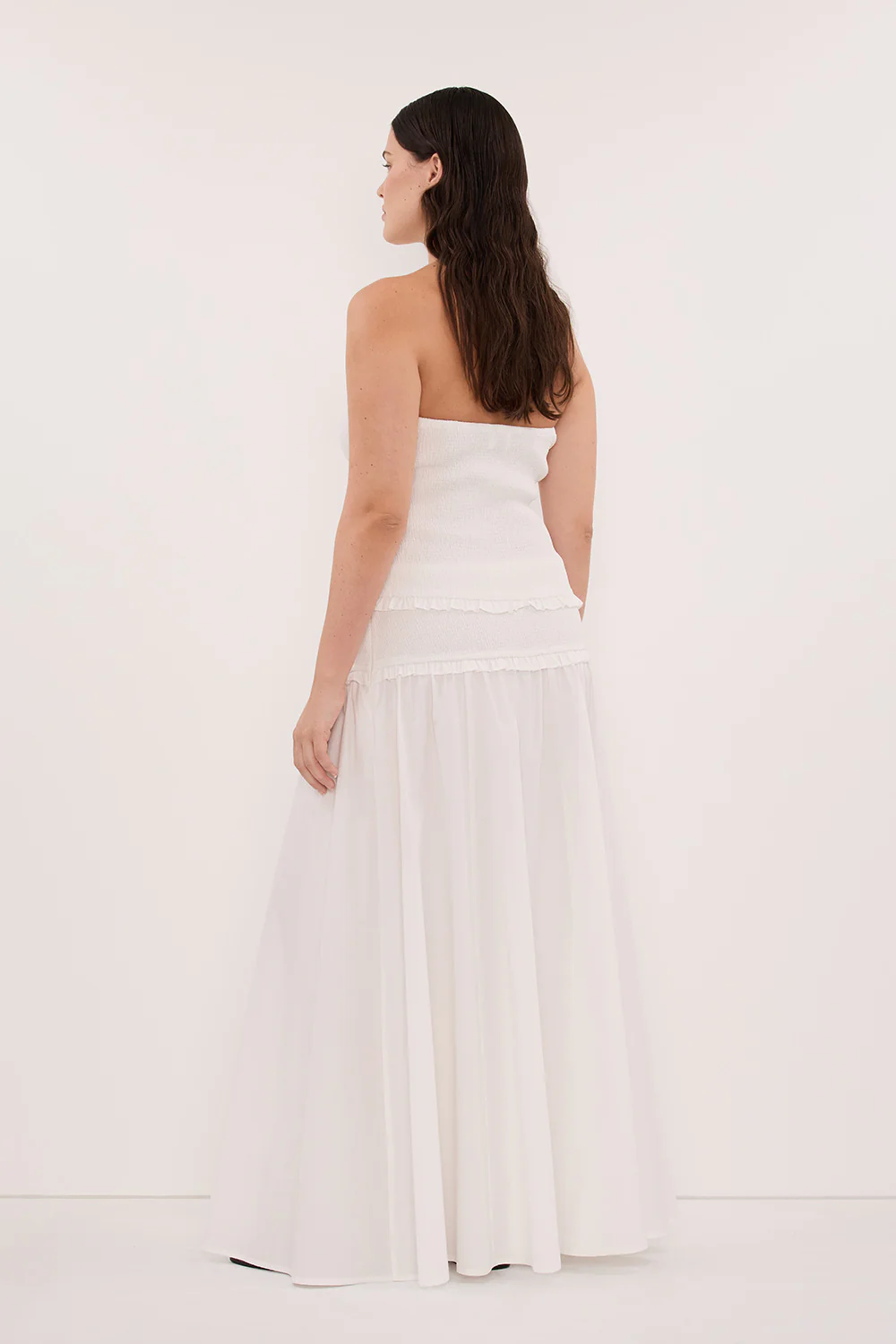 EDIE WHITE COTTON MIDI SKIRT - Image 6
