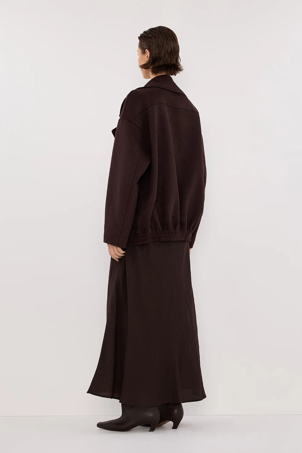ELAINE DARK CHOC OVERSIZED WOOL BLEND JACKET - Image 4