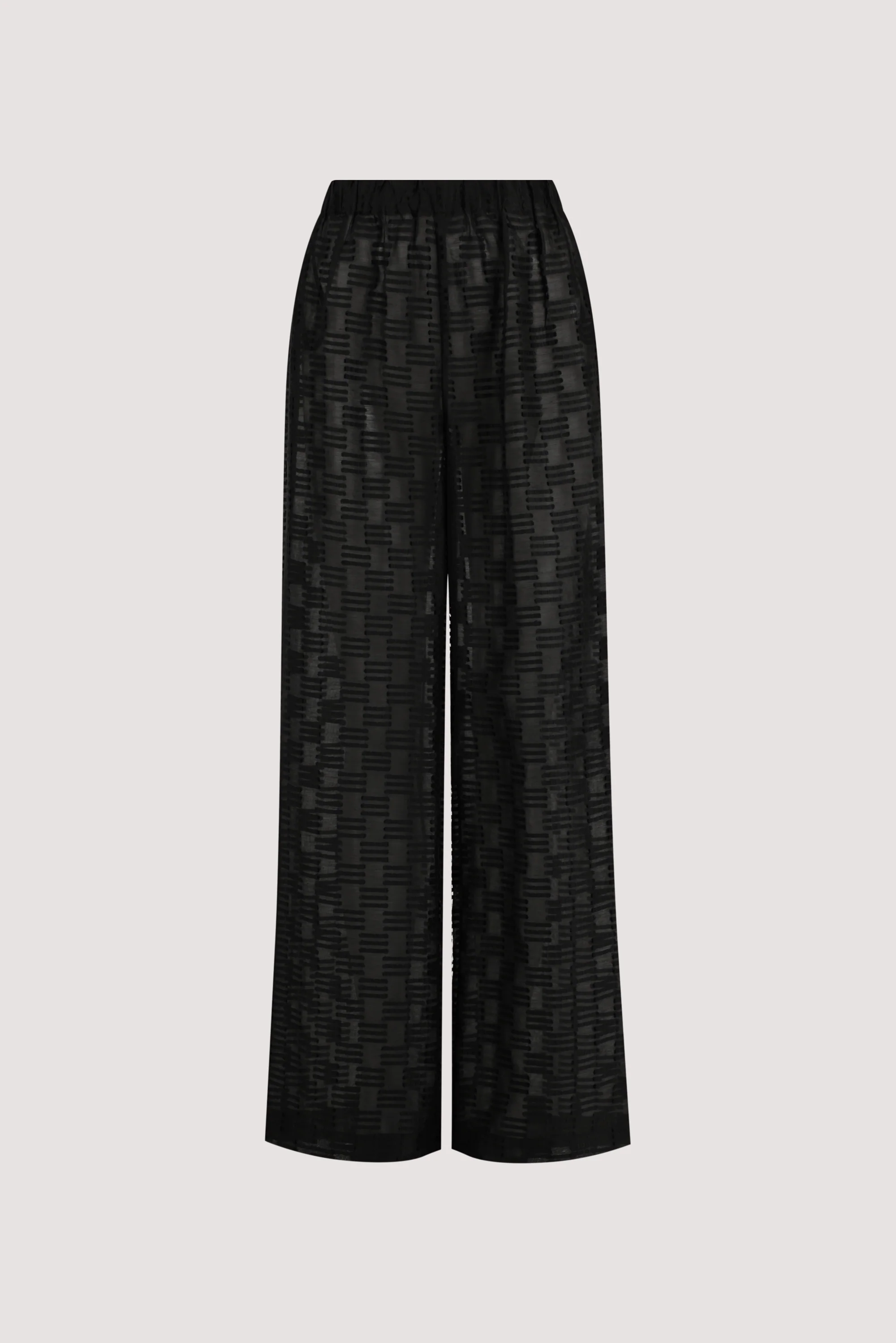 ELBA BLACK SHEER CHECK PANTS - Image 6