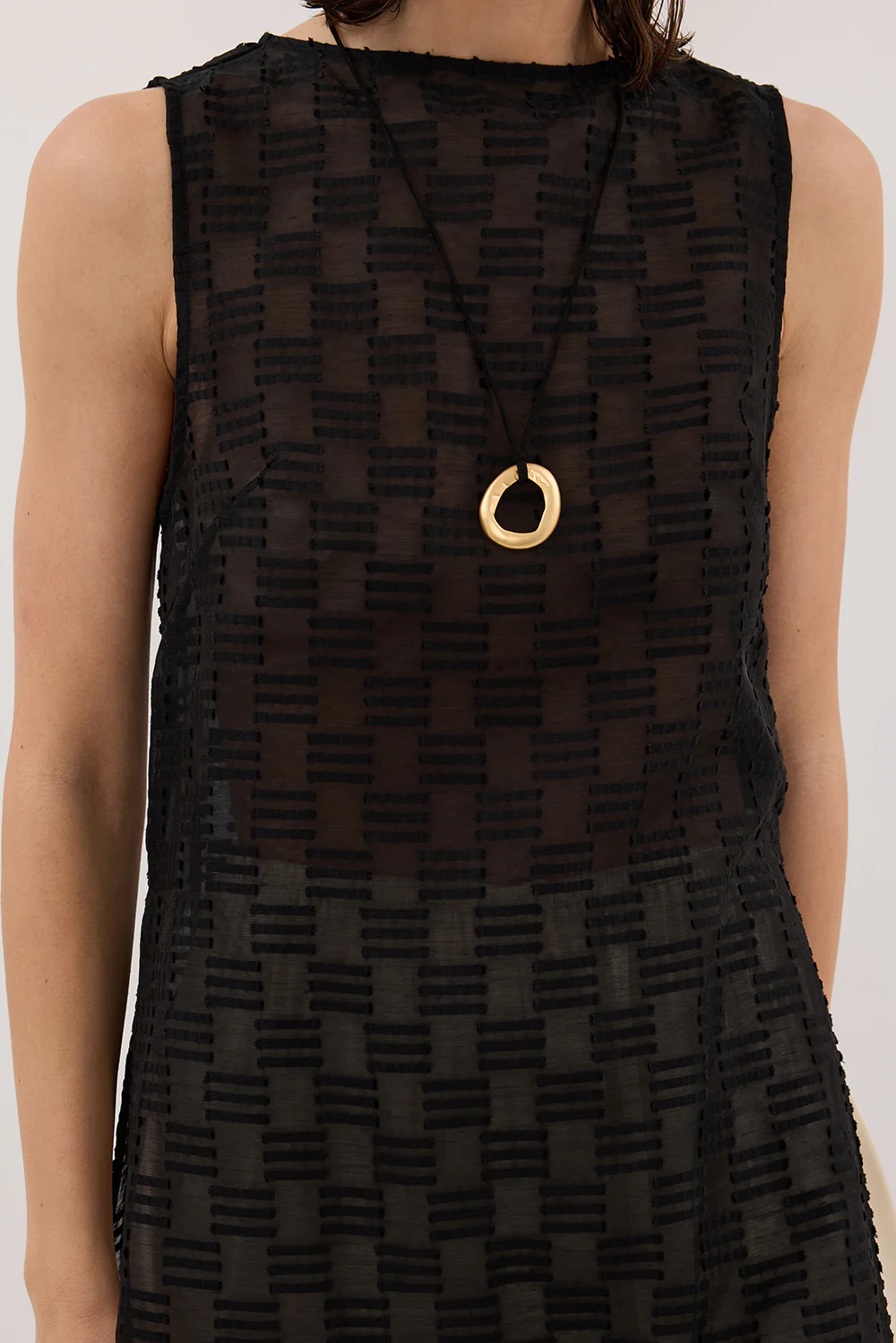 ELBA BLACK SHEER TUNIC TOP - Image 5