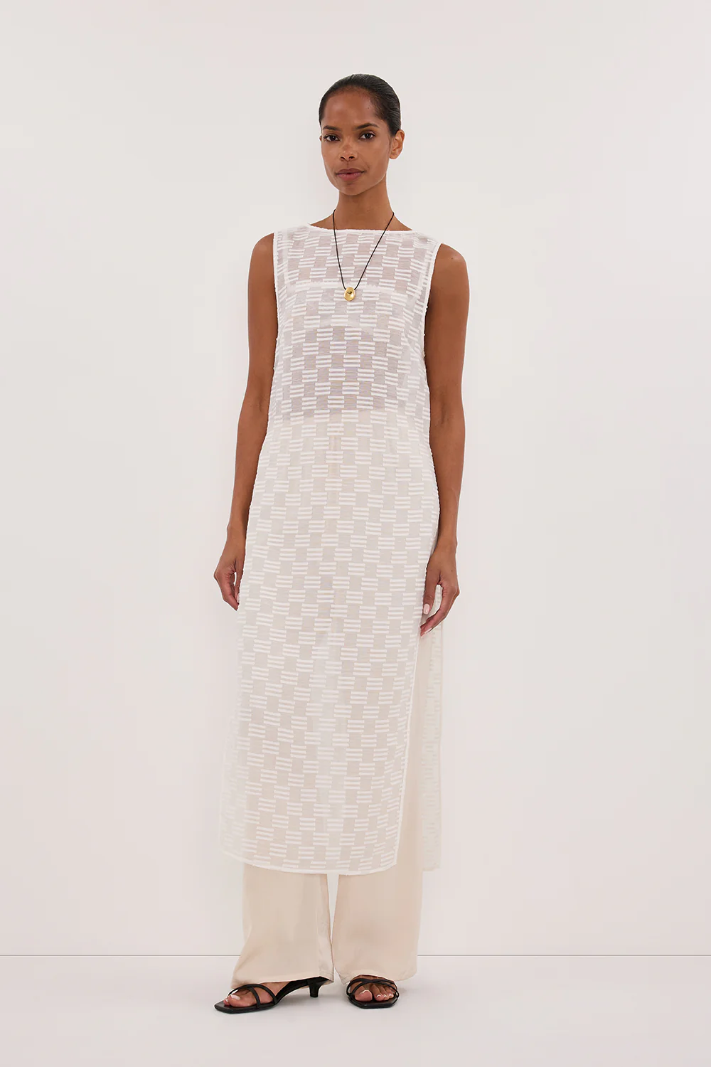 ELBA WHITE SHEER TUNIC TOP