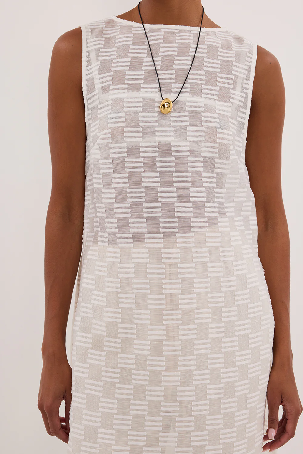 ELBA WHITE SHEER TUNIC TOP - Image 5