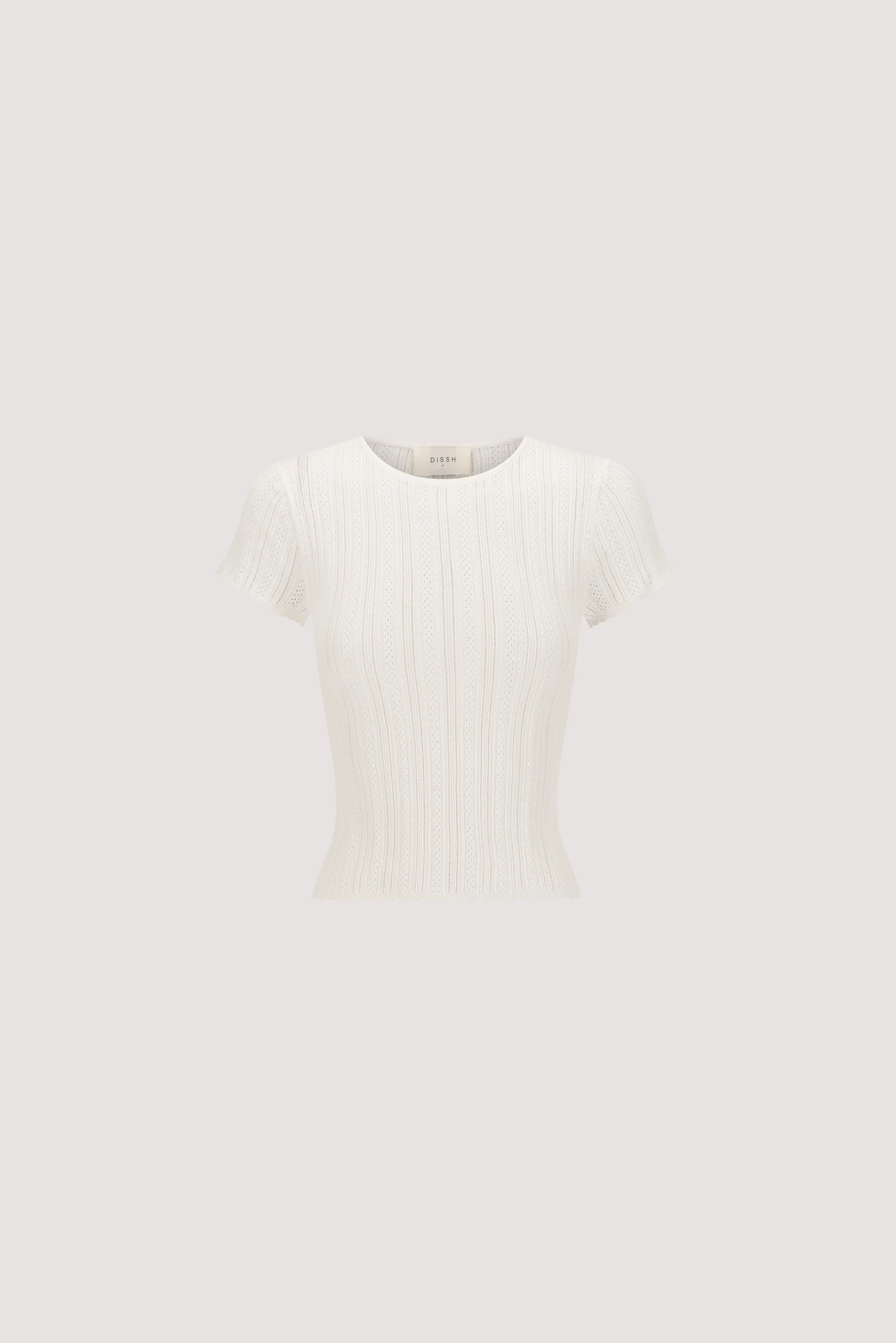 ELENA WHITE POINTELLE KNIT BABY TEE - Image 9