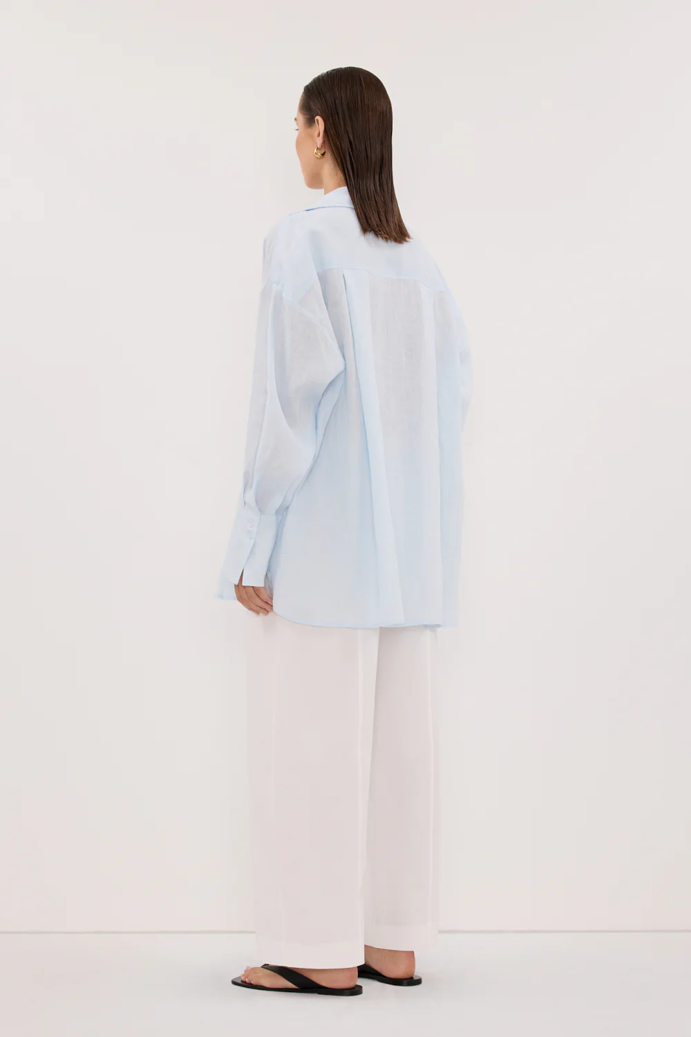 ELLIS ICE BLUE LONG SLEEVE LINEN SHIRT - Image 5