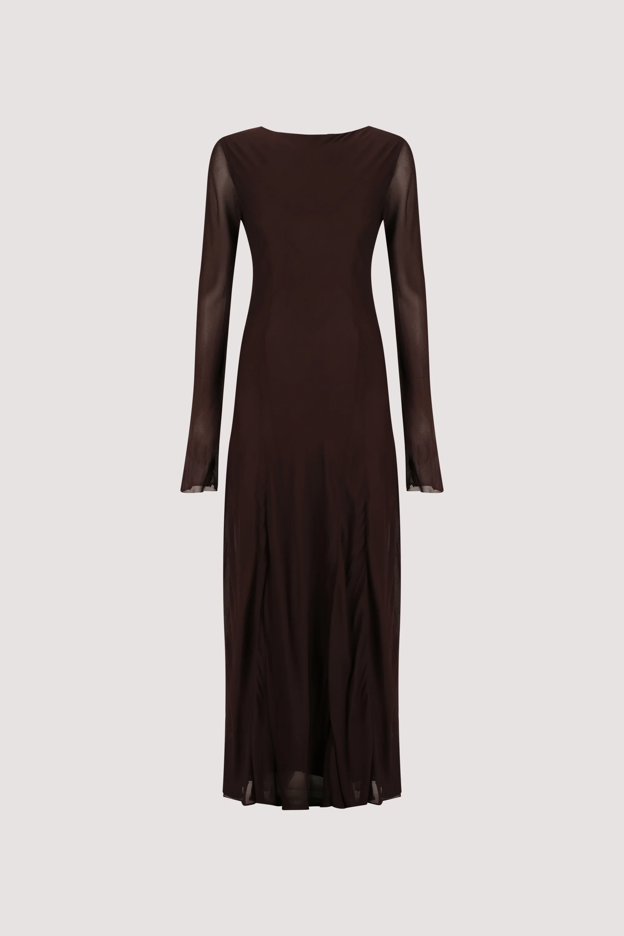 ELODIE DARK CHOC LONG SLEEVE MAXI DRESS - Image 6
